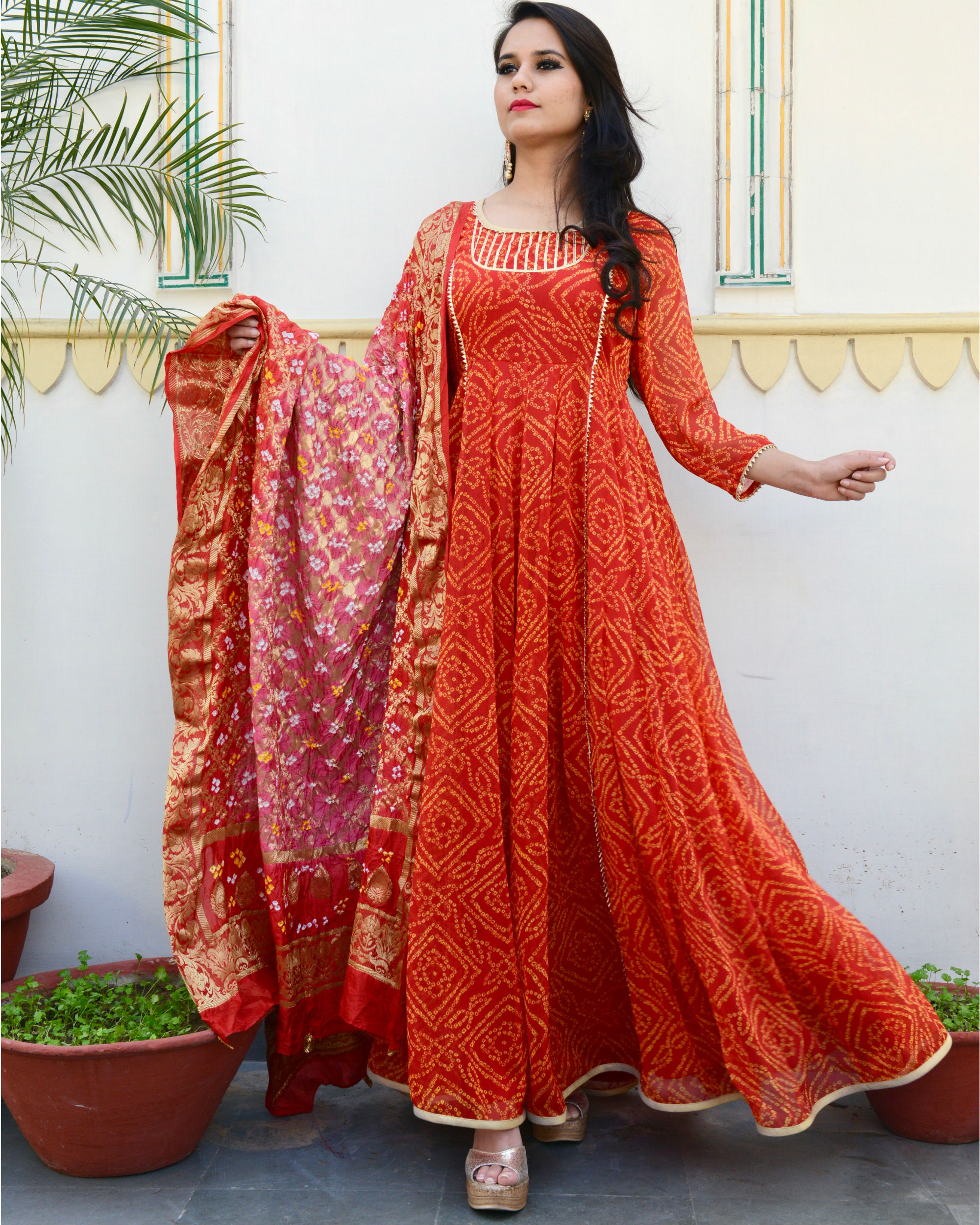 Kalidar georgette gown by Pinkville Jaipur | The Secret Label