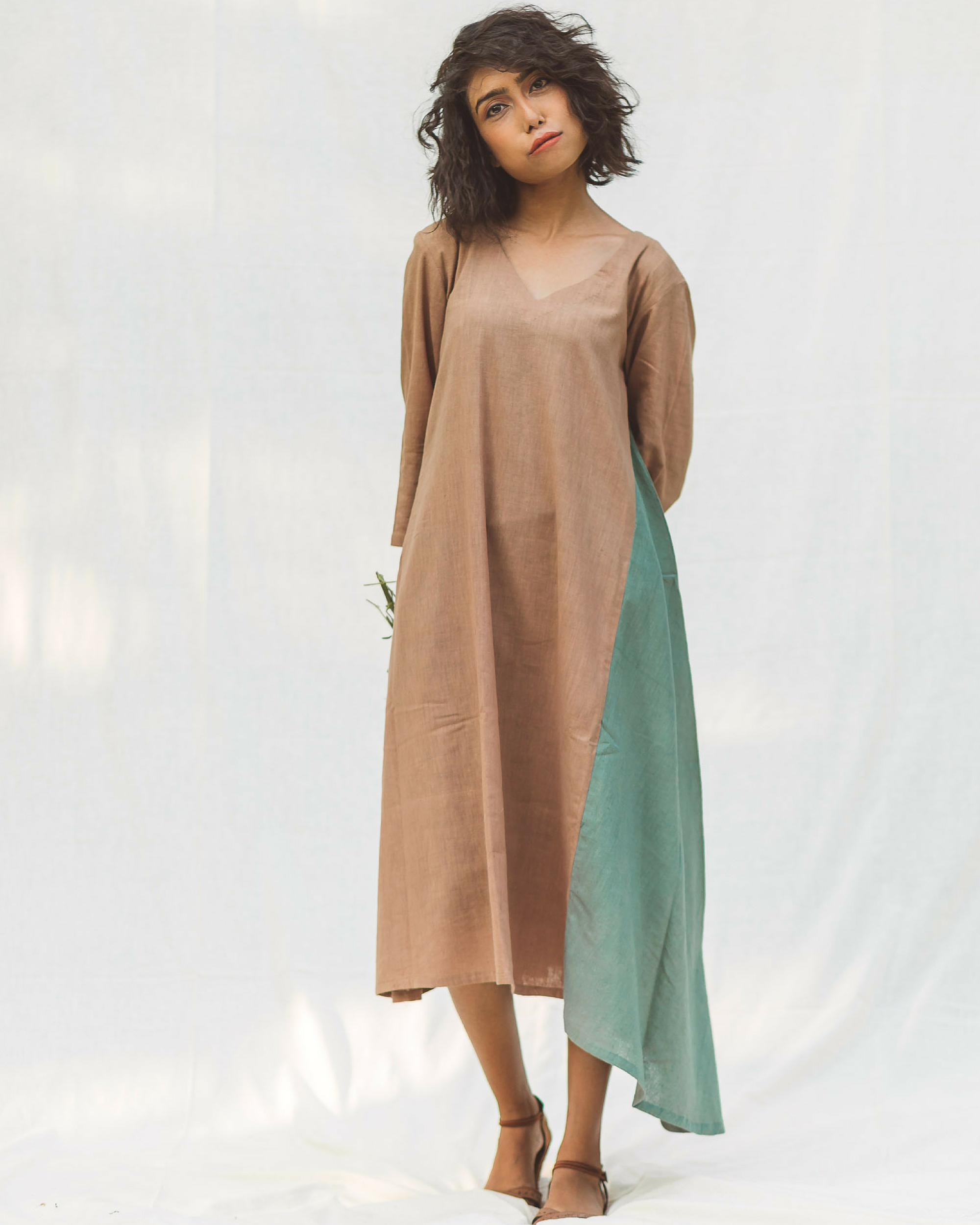 Brown and green dress by The Sweven Studio | The Secret Label