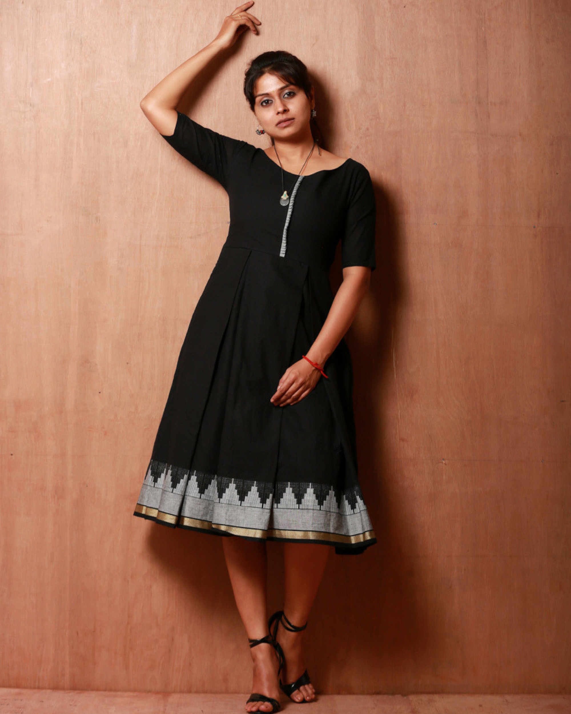 Black and grey cotton dress by The Stitches The Secret Label