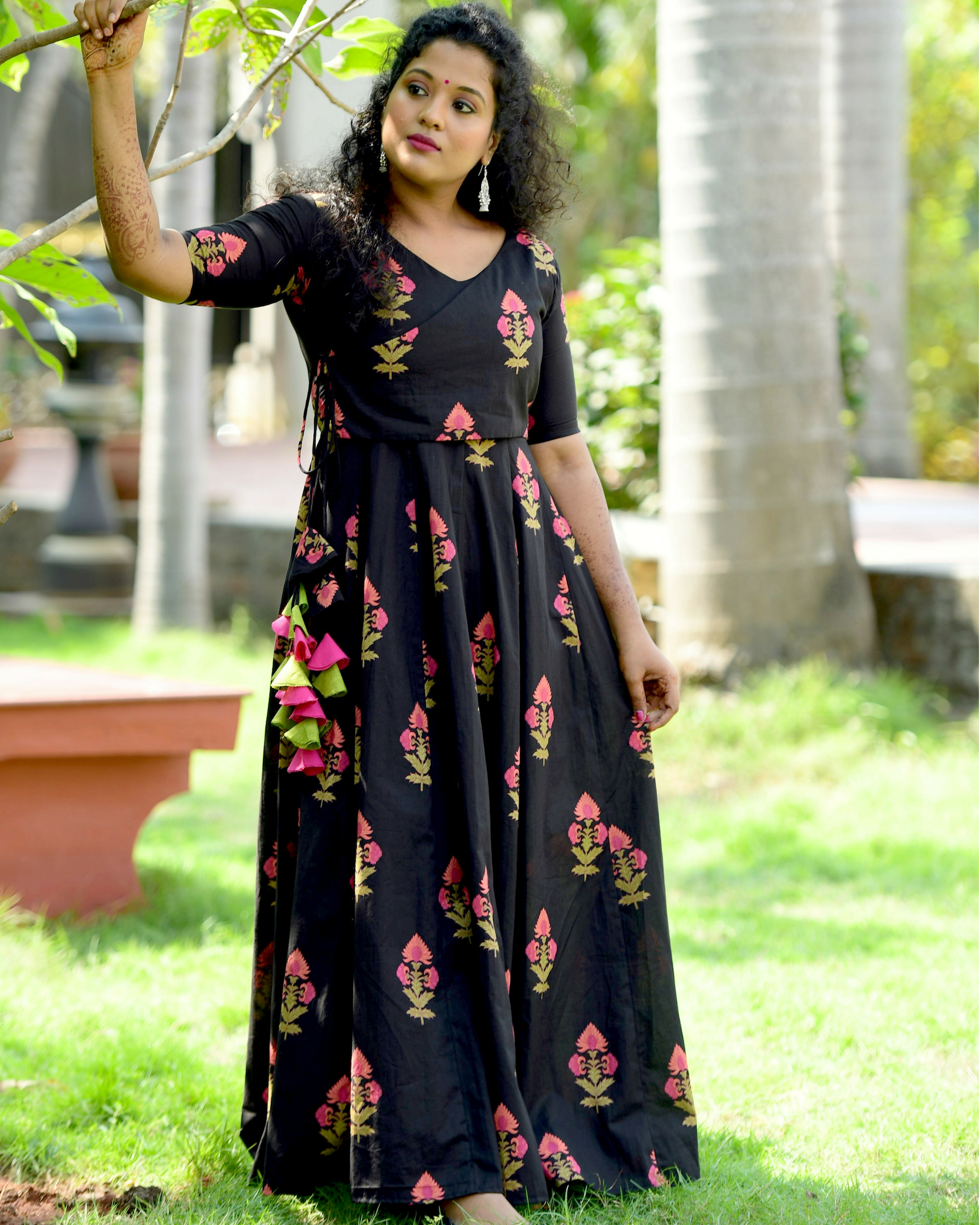 black angrakha frock