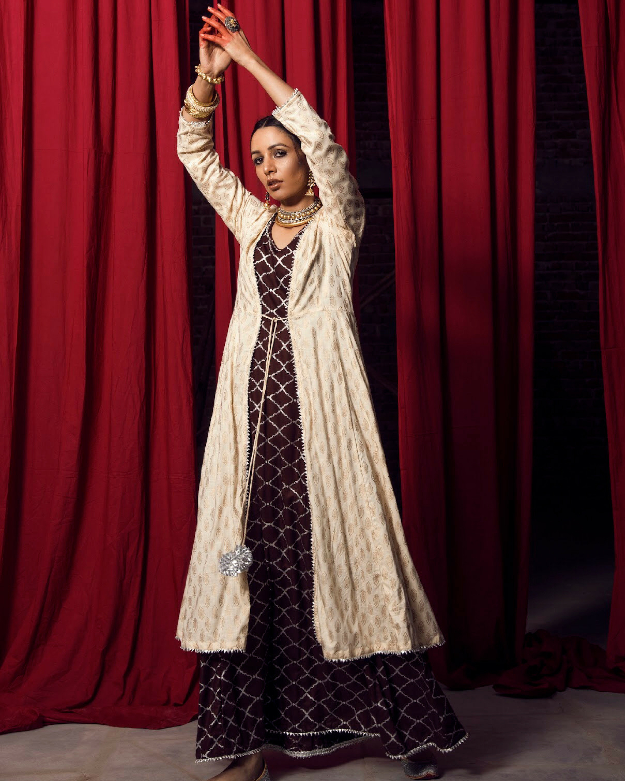 gold and silver gown