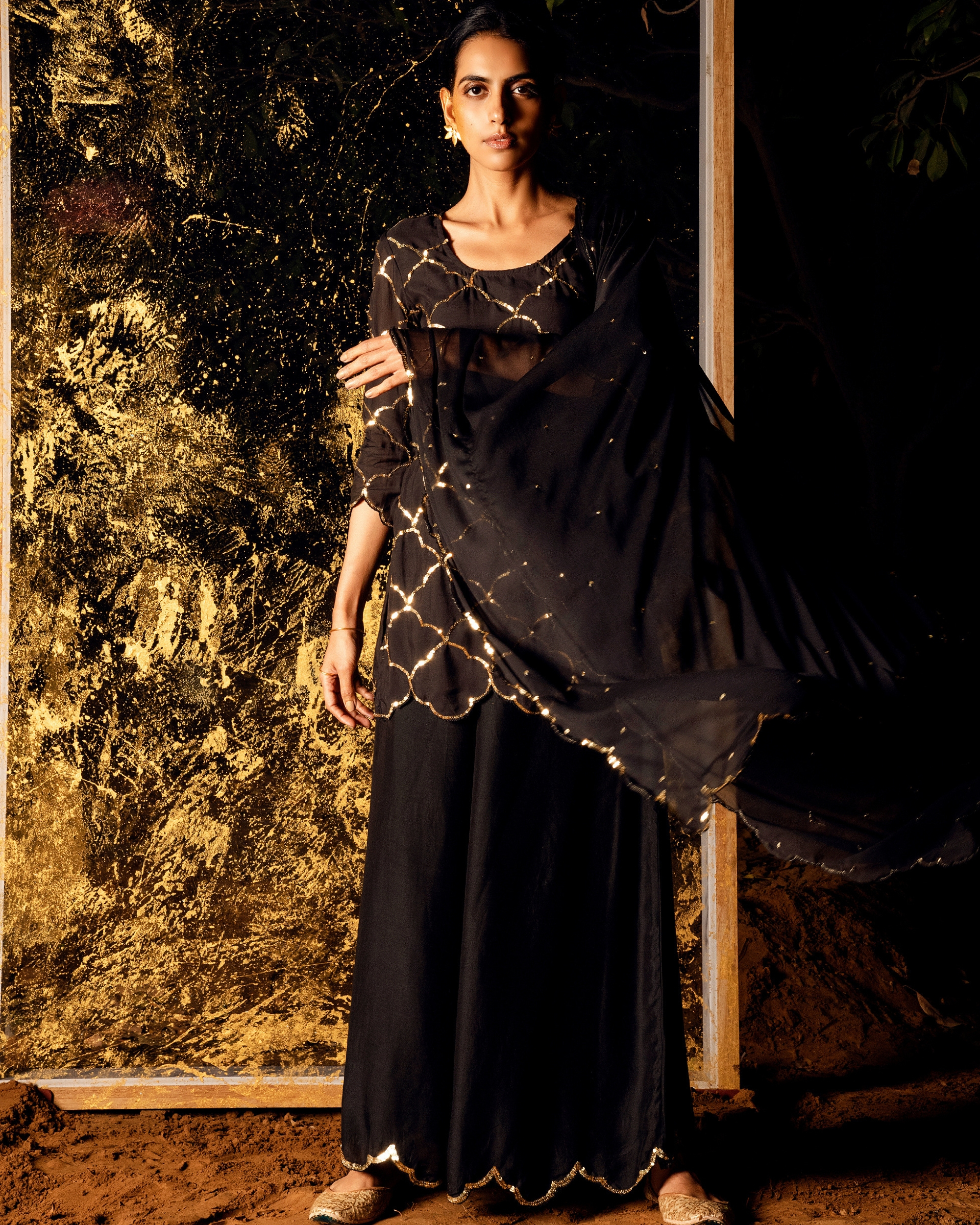 black colour sharara suit