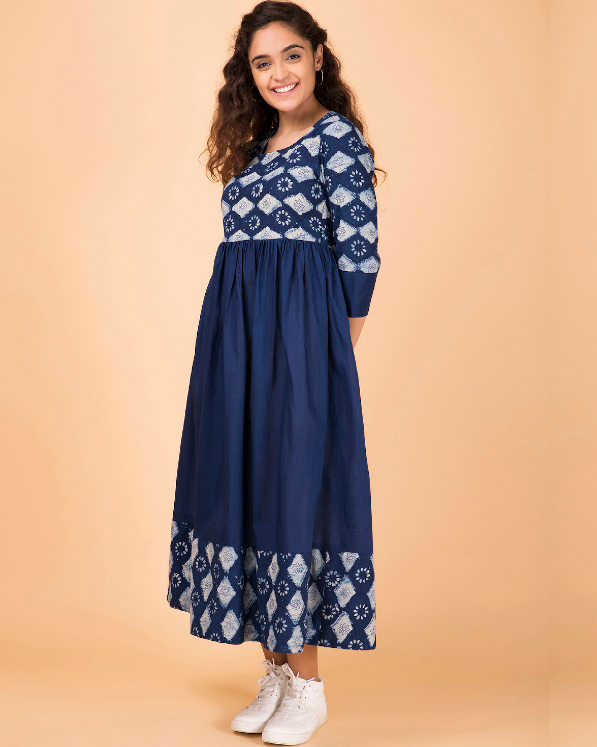 Indigo Maxi Cotton Dress By Twirl Studio The Secret Label