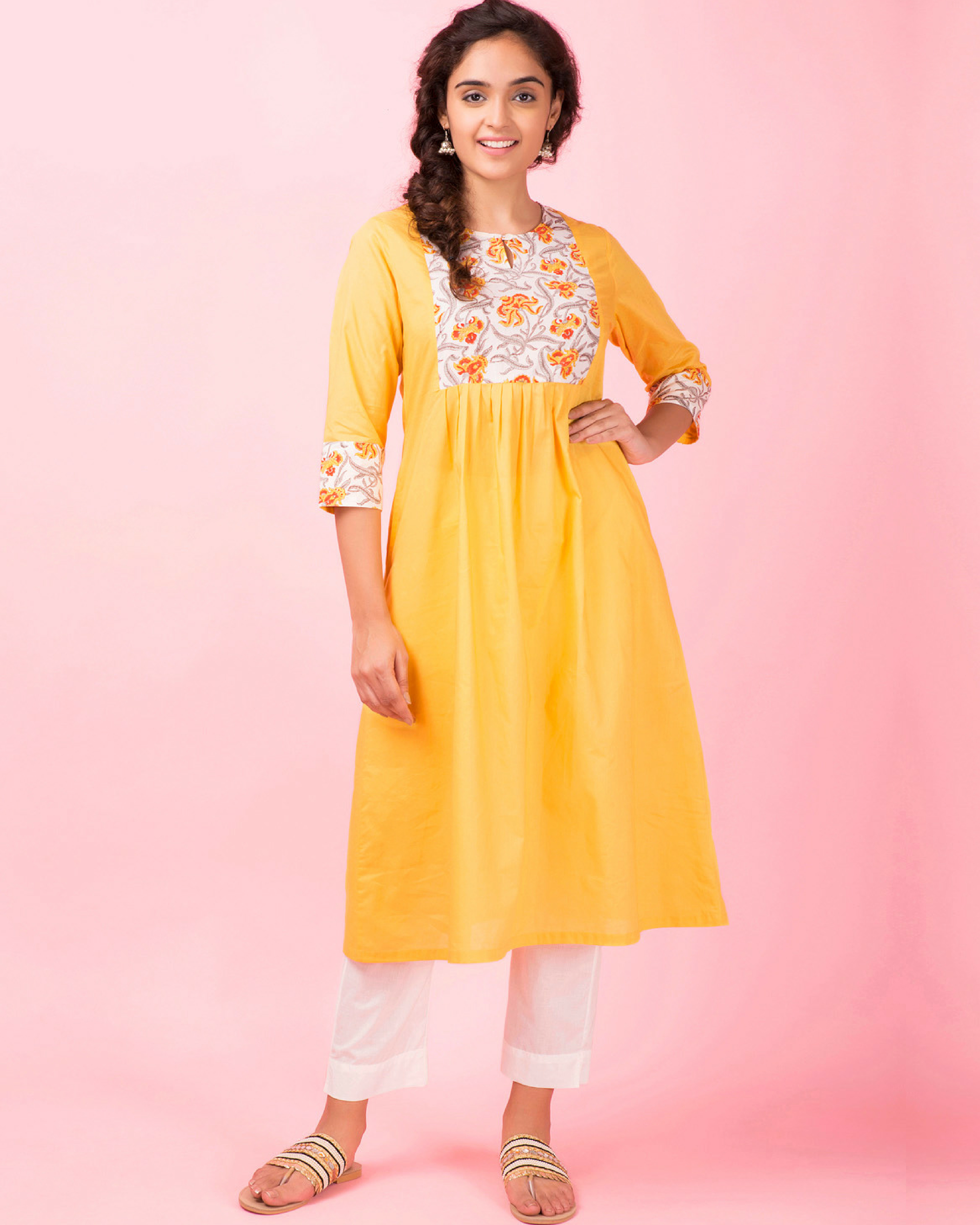 Marigold yellow kurta by Twirl Studio | The Secret Label