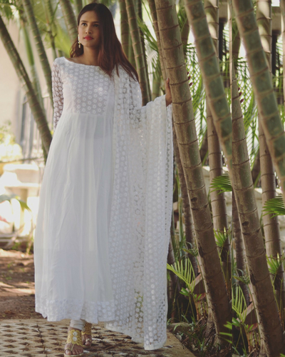 LF Fashion Women Gown White Dress - Buy LF Fashion Women Gown White Dress  Online at Best Prices in India | Flipkart.com