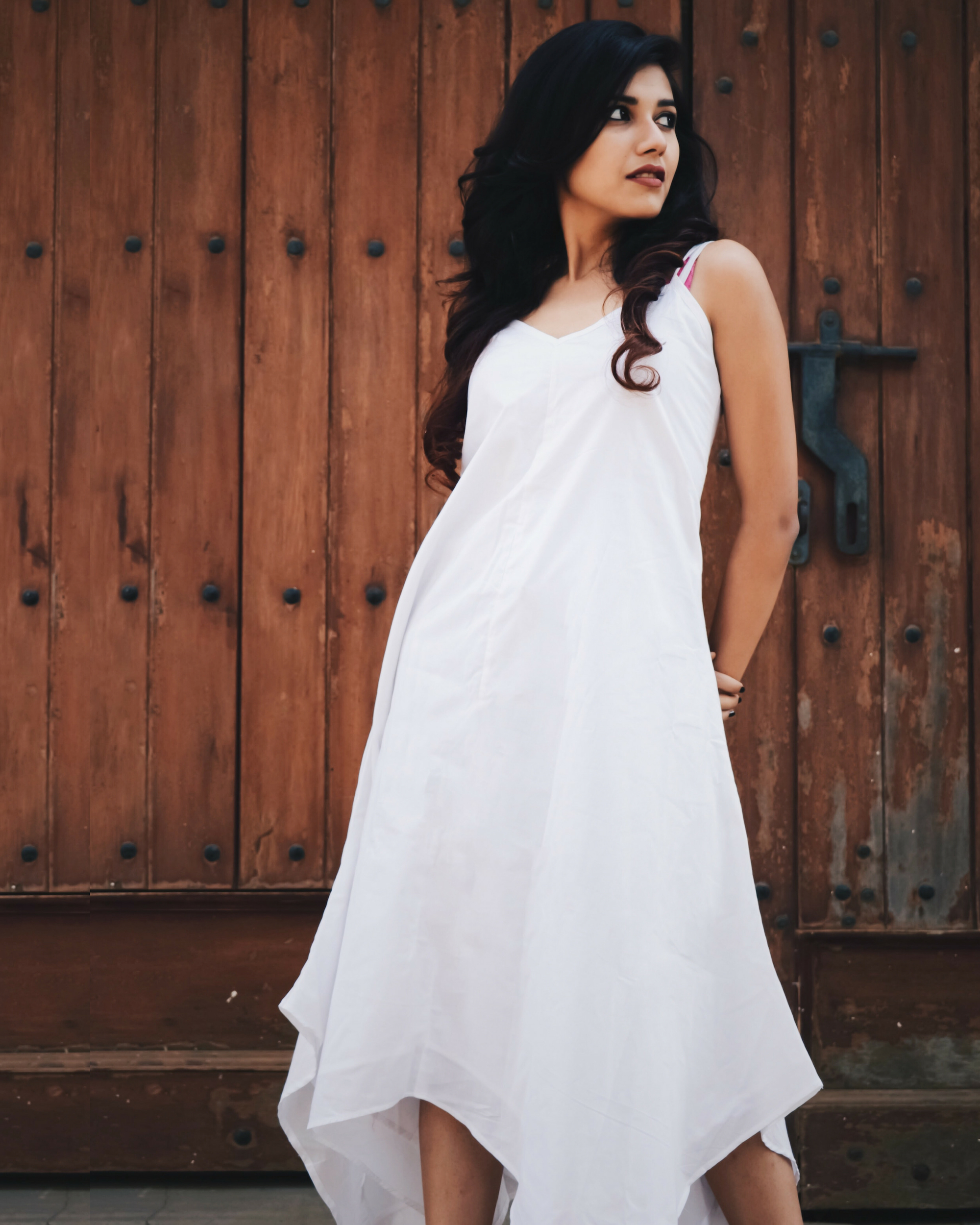 White mulmul cotton dress by Raasleela | The Secret Label