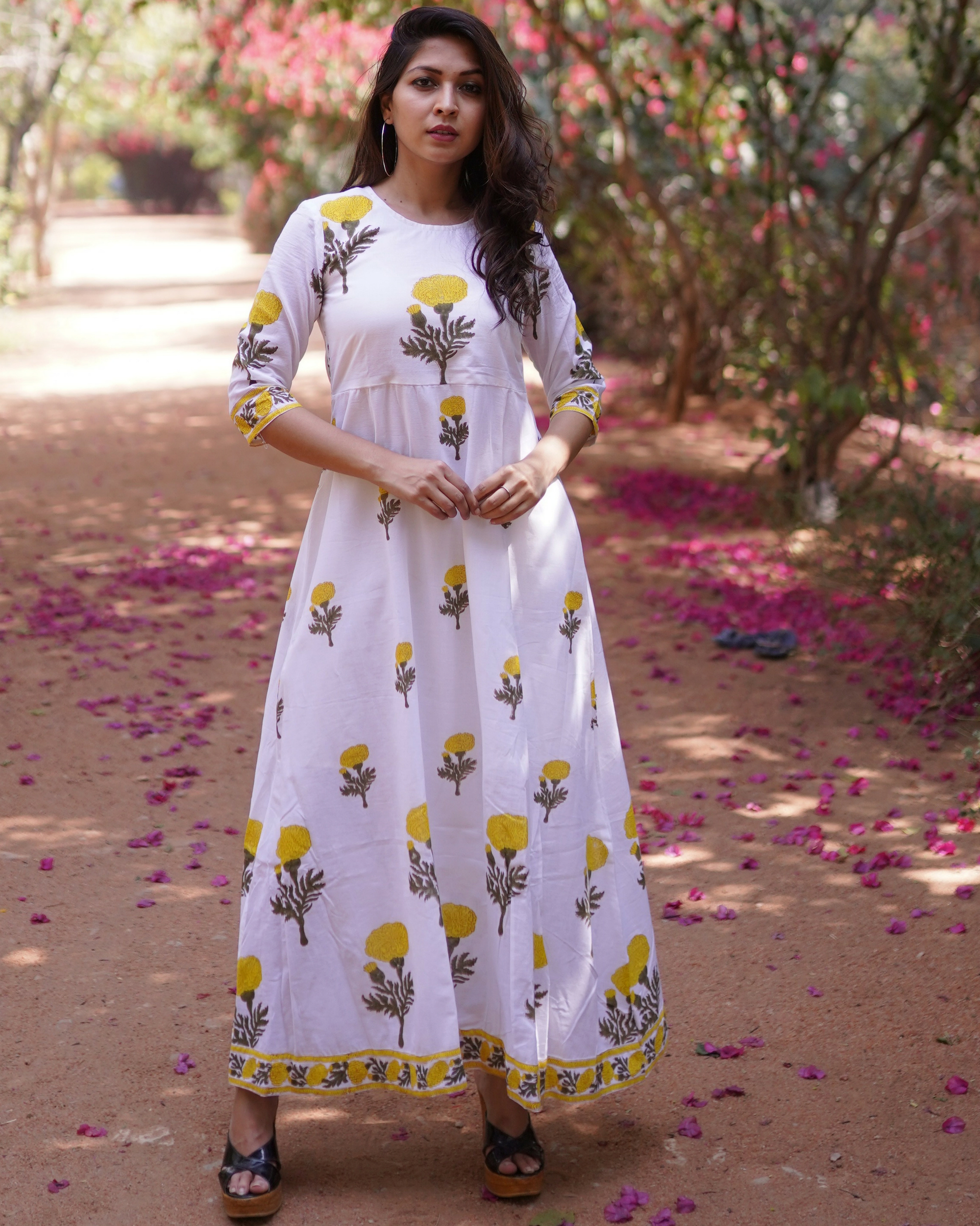 Yellow poppy printed dress by Lavanya The Label | The Secret Label