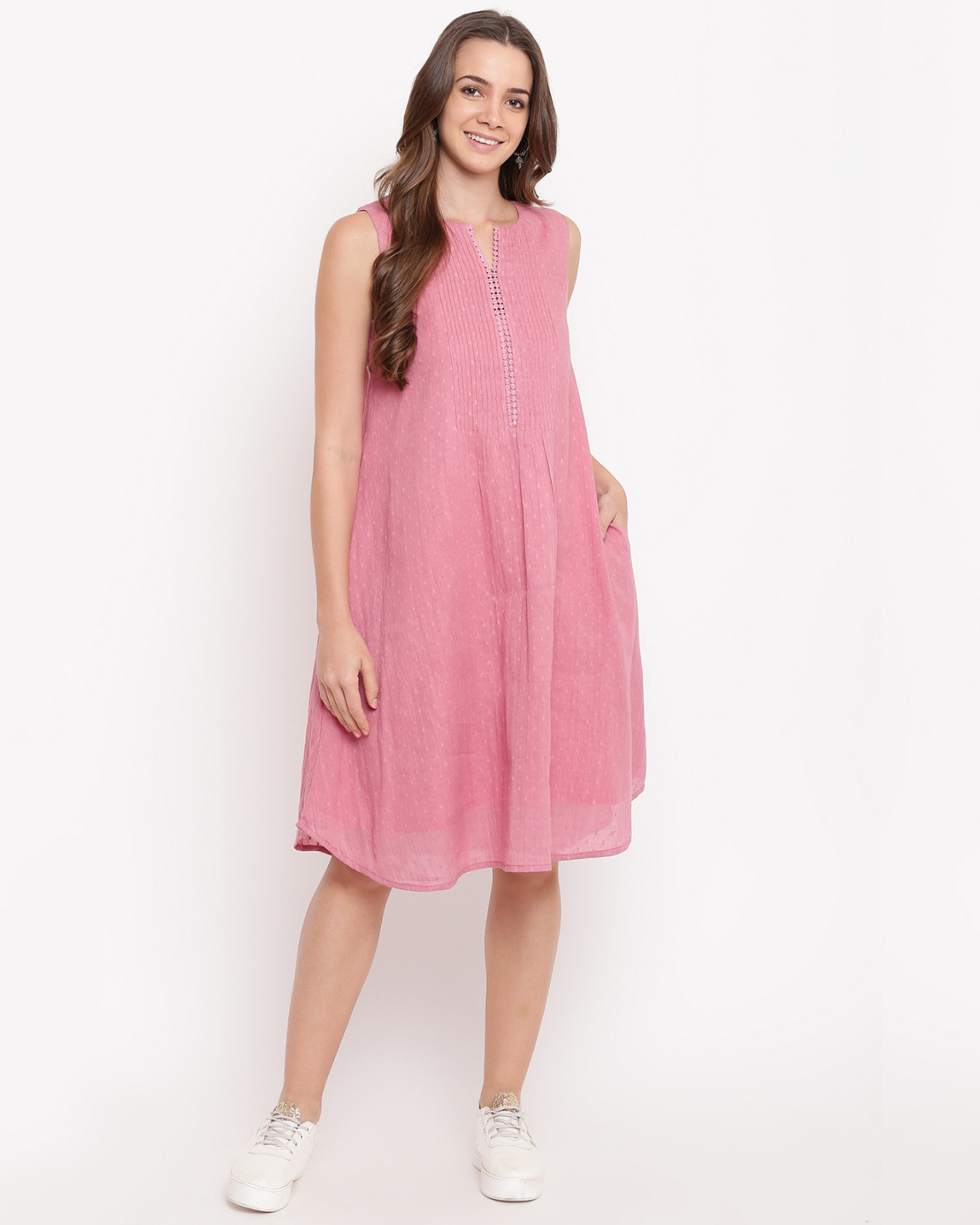 Pin-tuck flared dress by trueBrowns | The Secret Label