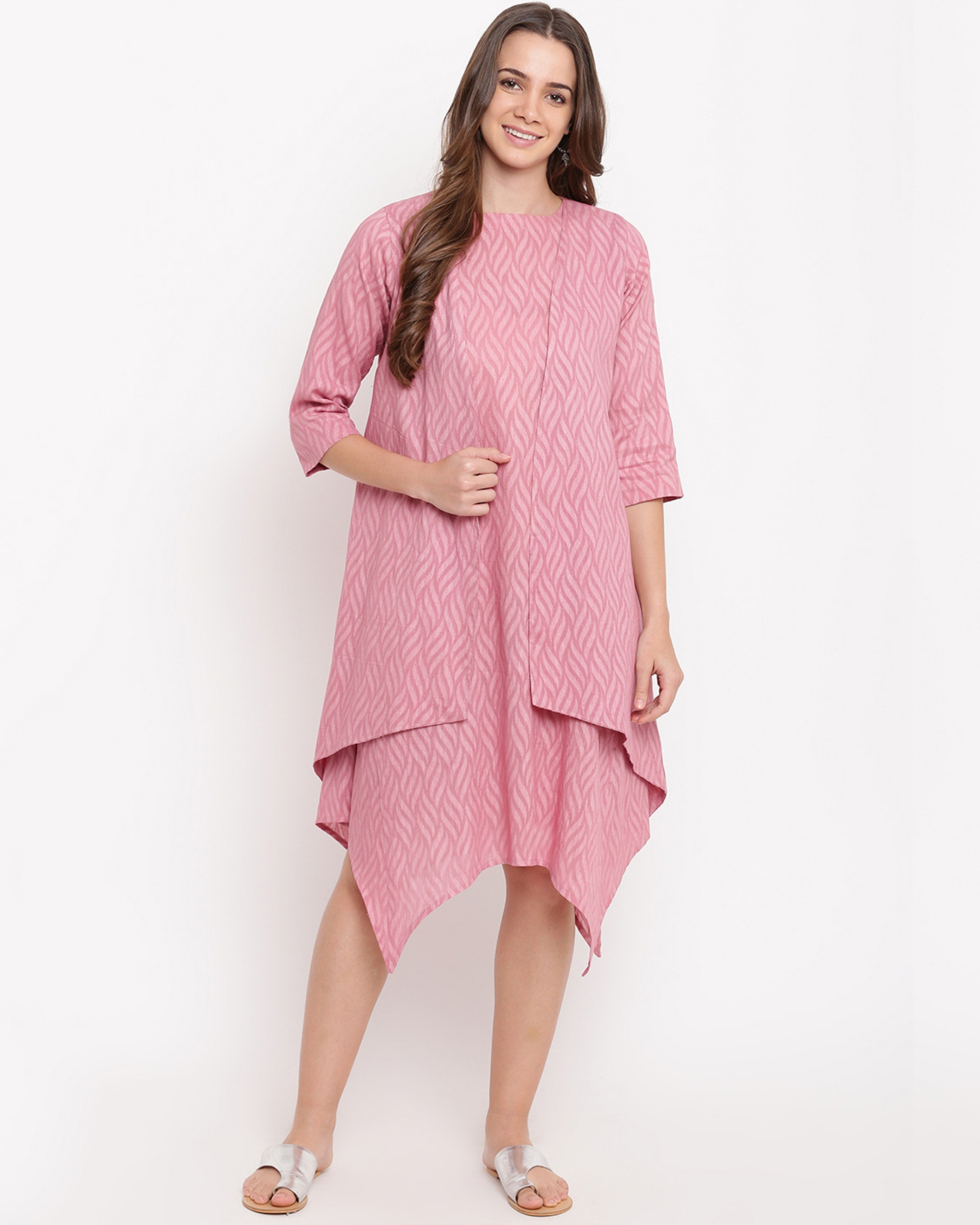 Pink asymmetric reversible jacket dress by trueBrowns The Secret Label