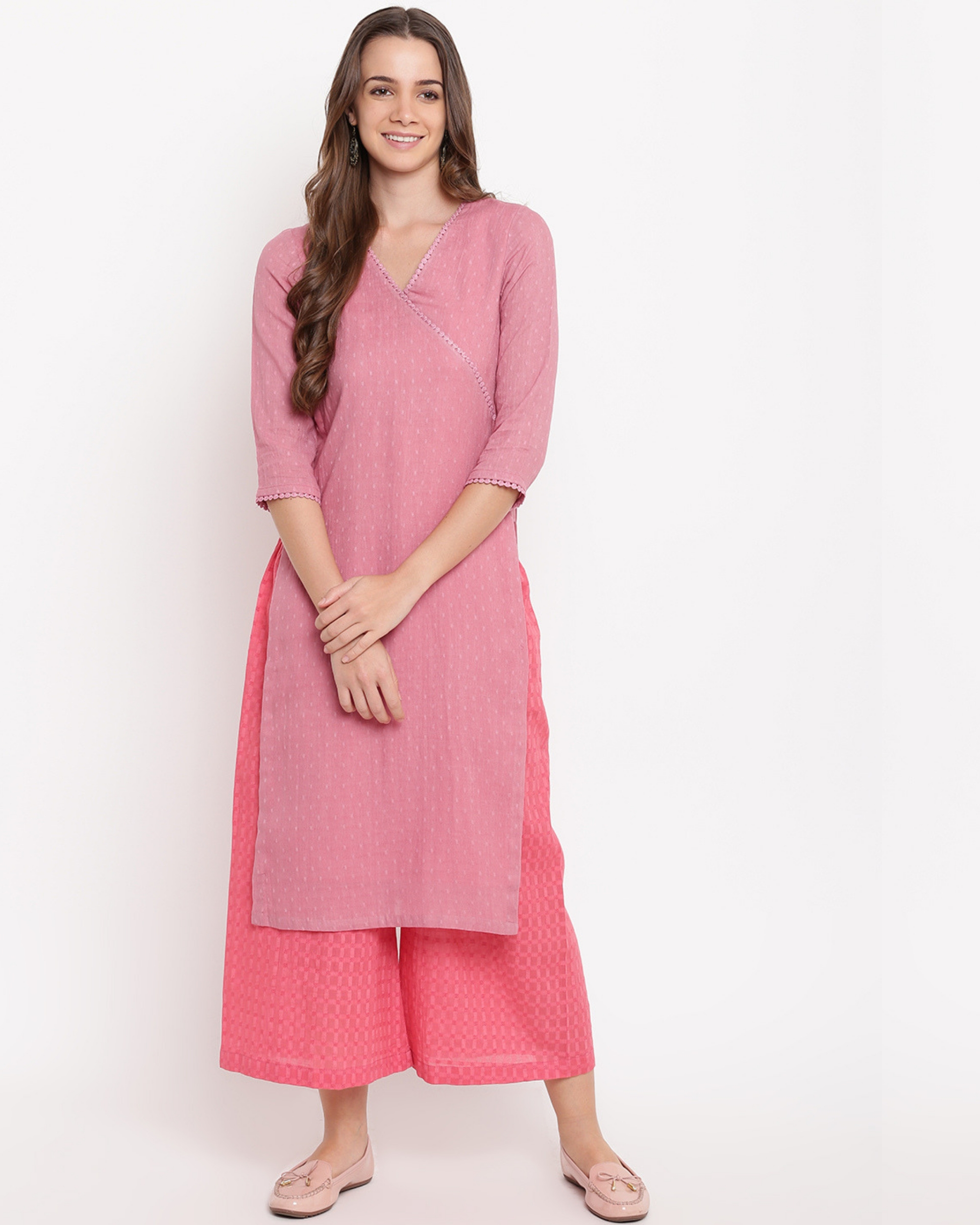 Dobby slit kurta- set by trueBrowns | The Secret Label