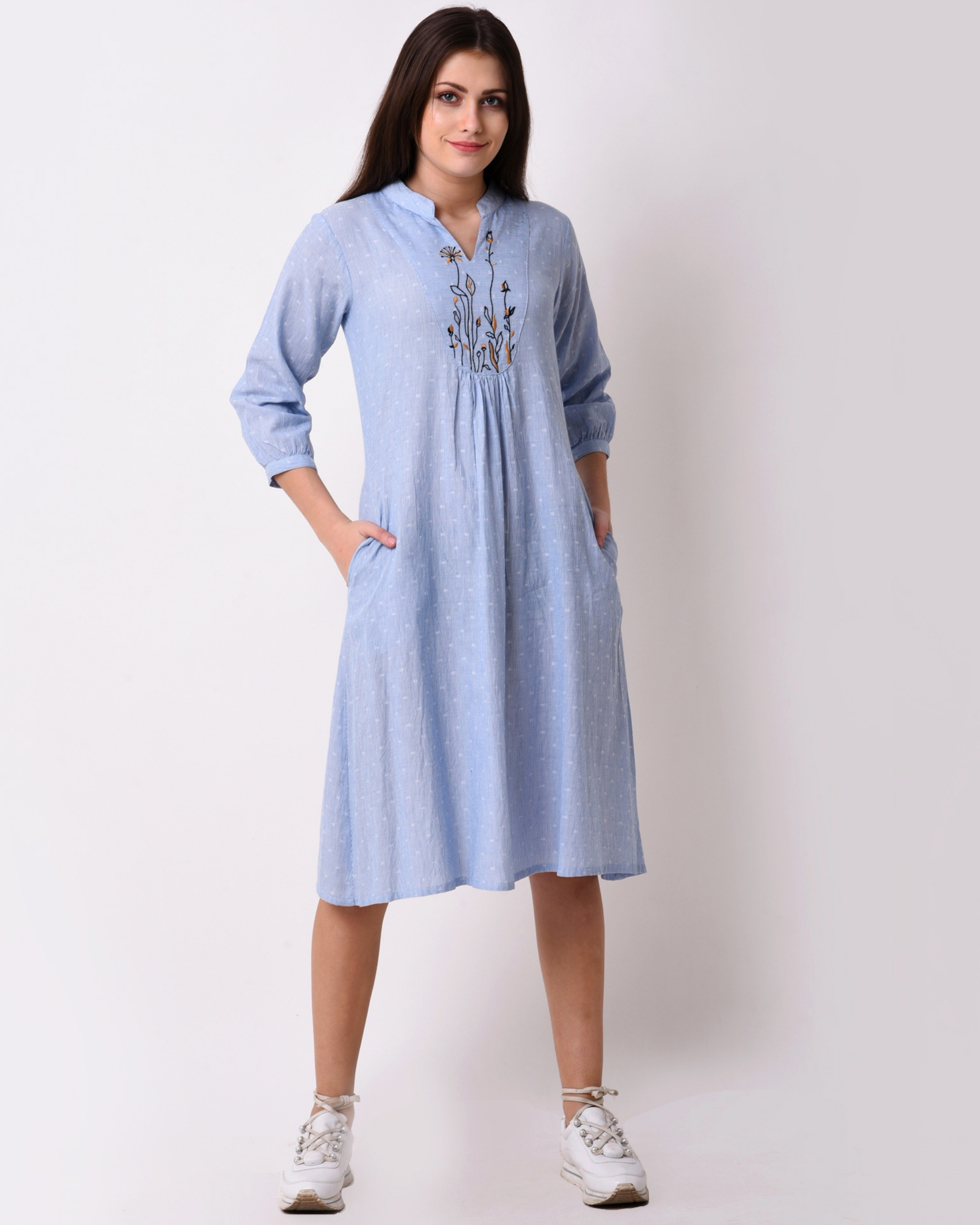 cotton embroidered dress