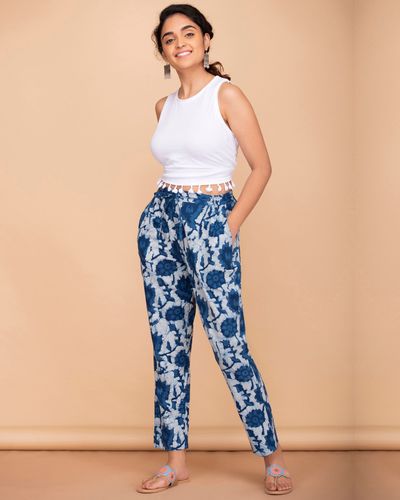 indigo pants for ladies