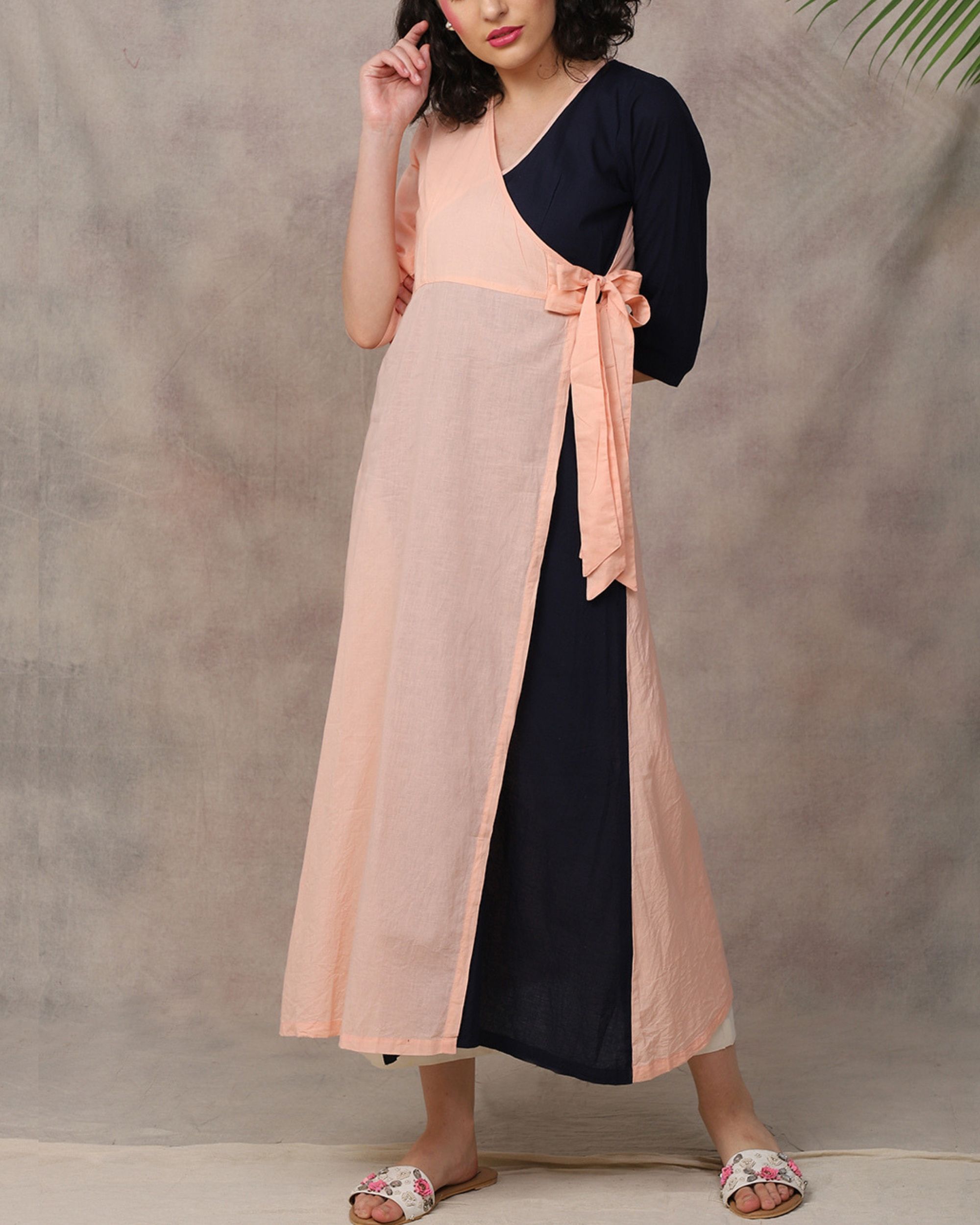 Navy and peach wrap suitset set of two by The Cotton Staple The