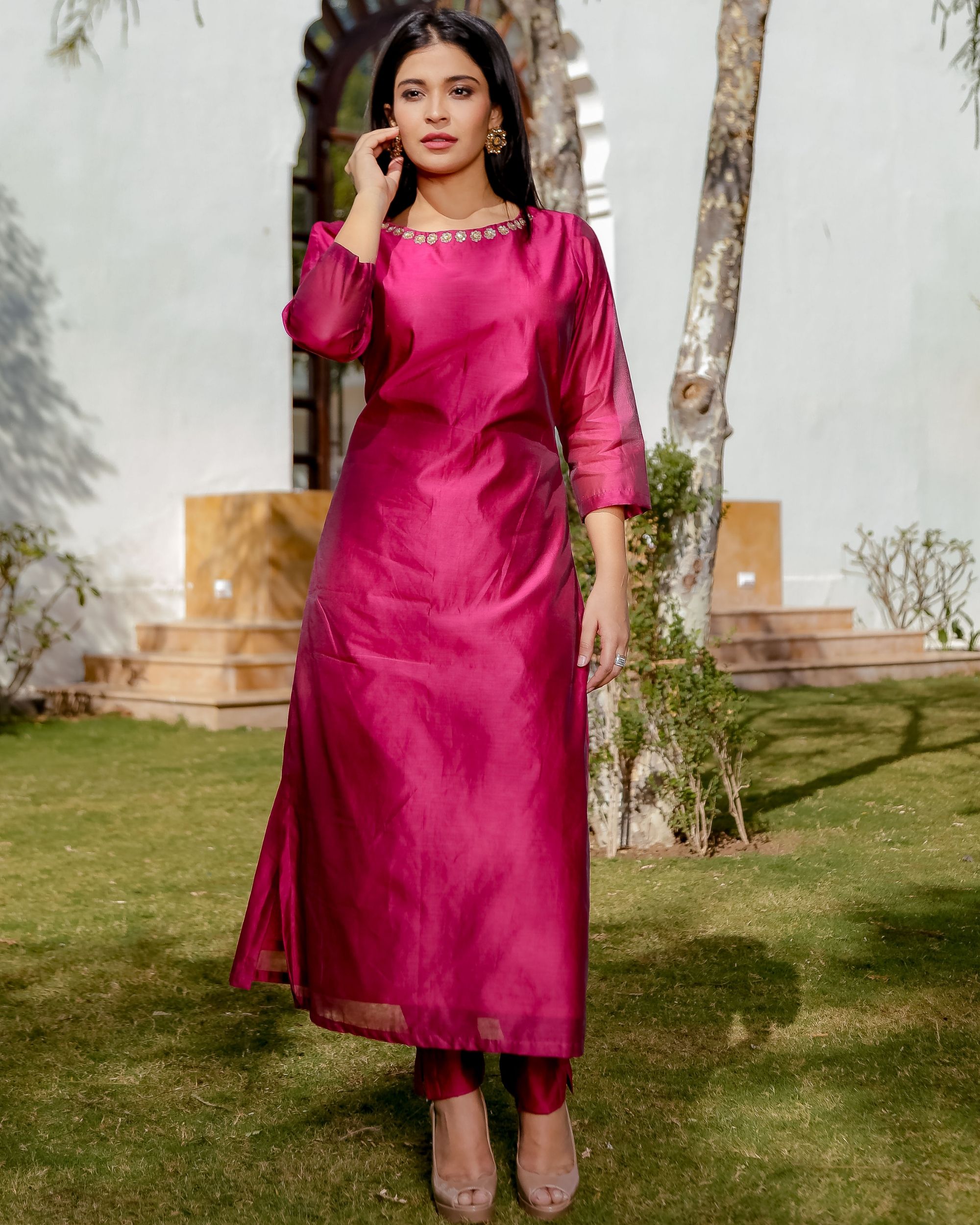 Discover 83+ chanderi suit with pants latest - in.eteachers