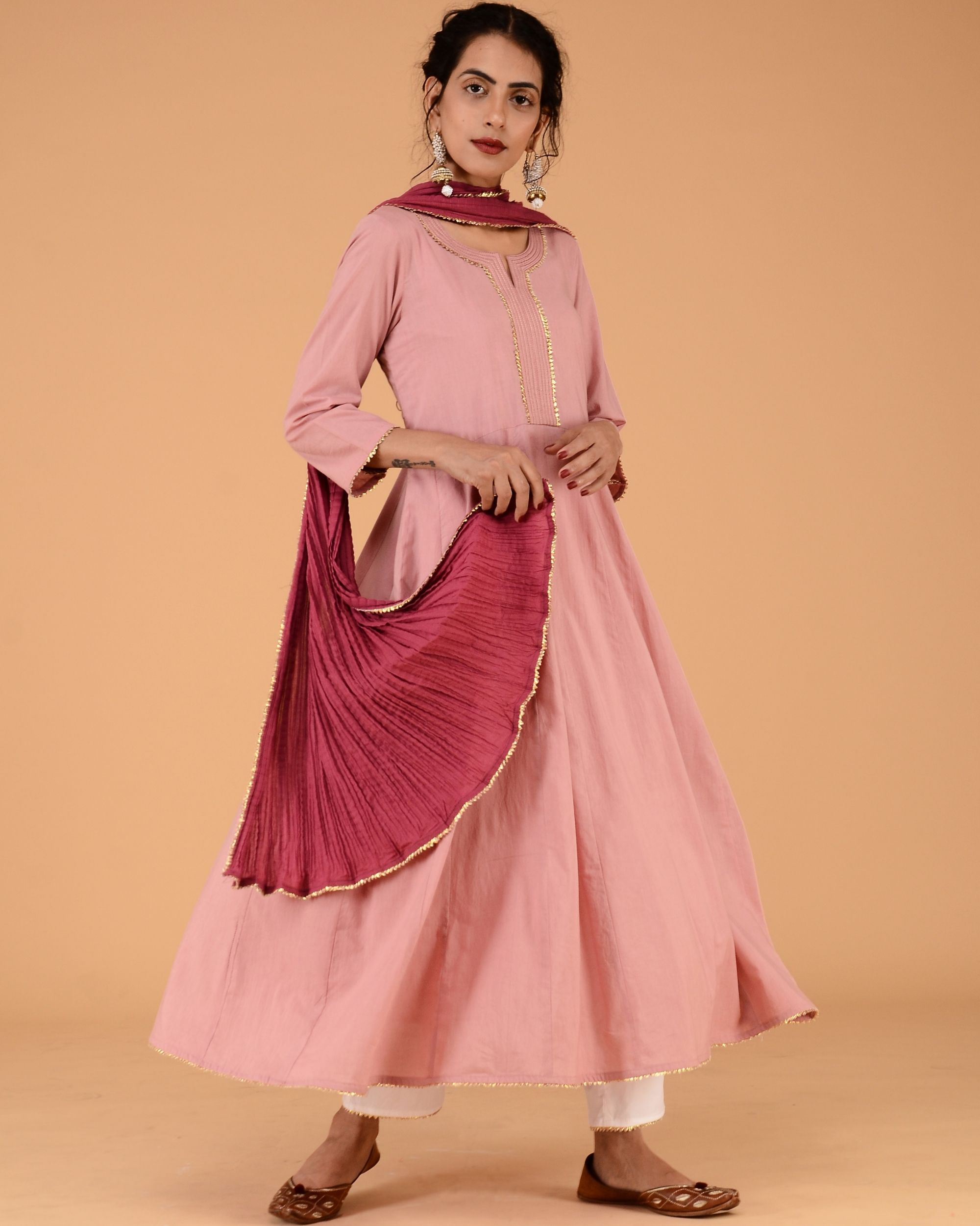 Shop jaipuri print cotton suits with mulmul dupatta online shopping- Shalvi  – ShalviFashion