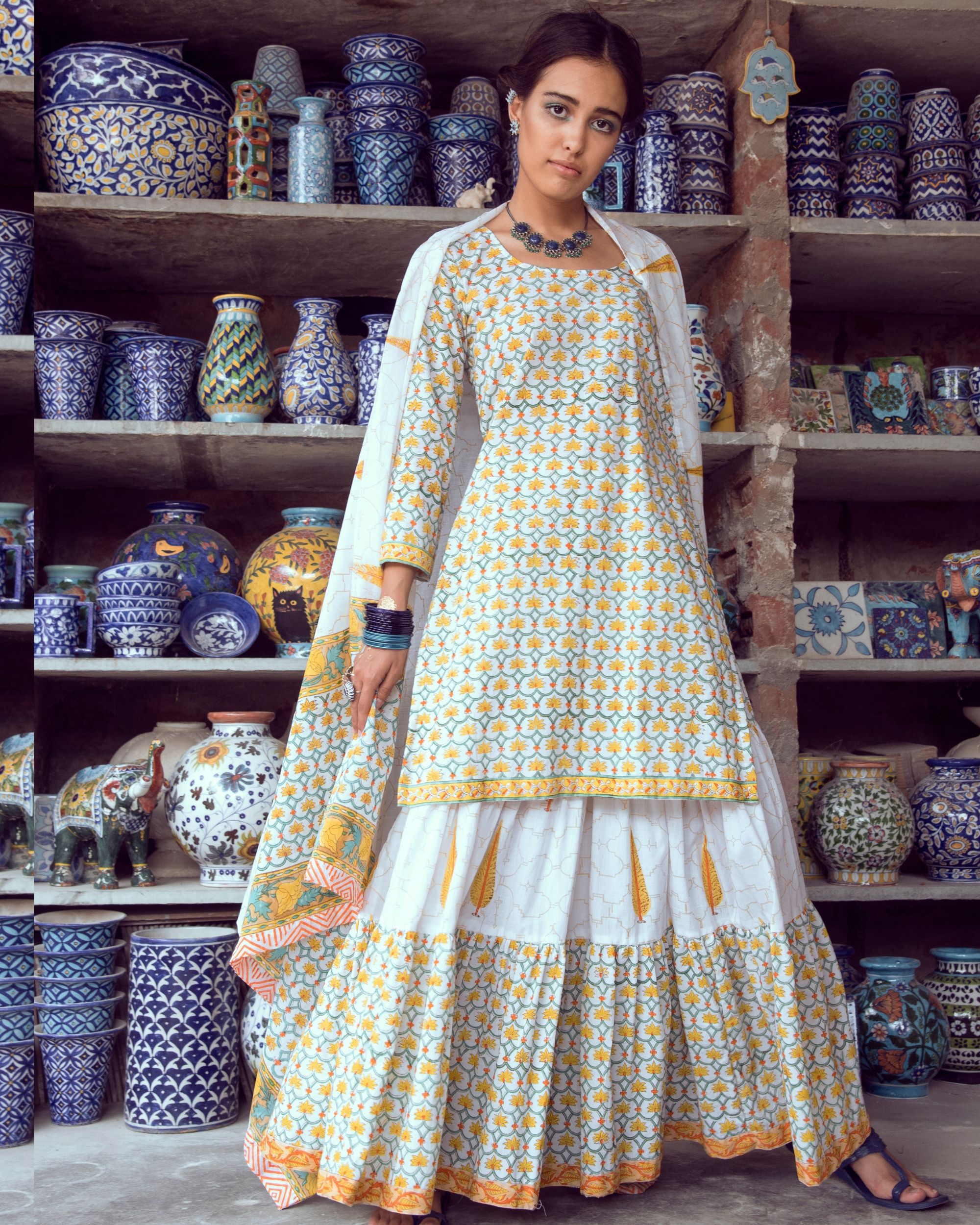 gharara in yellow colour