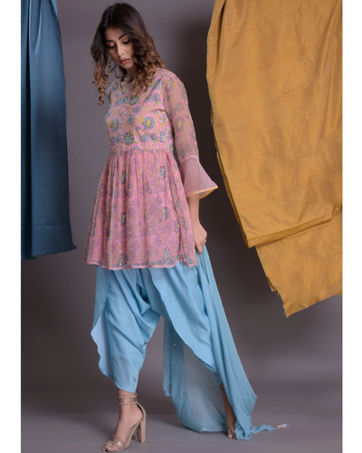 Buy Peplum Kurti With Dhoti Pants Set for Women Indian Kurti With Online in  India  Etsy