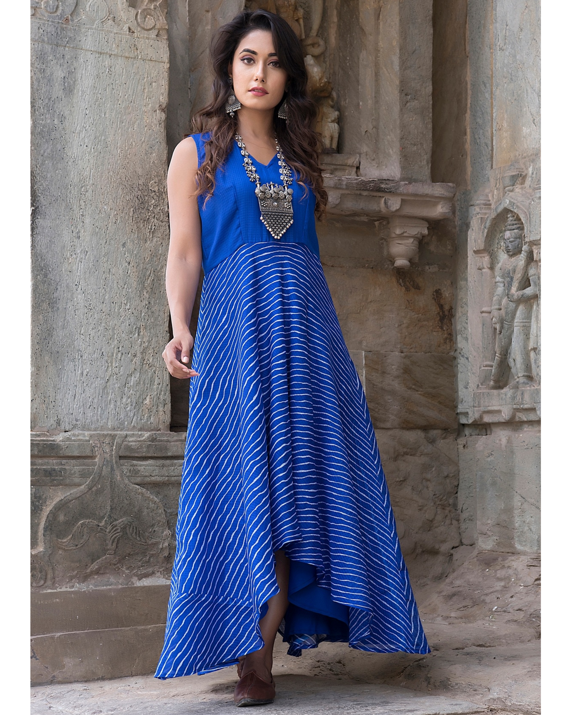 Egyptian blue high low dress by The Home Affair | The Secret Label
