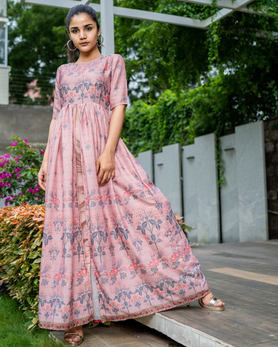 Lemonade pink printed cape with pants - set of two by The Weave Story ...