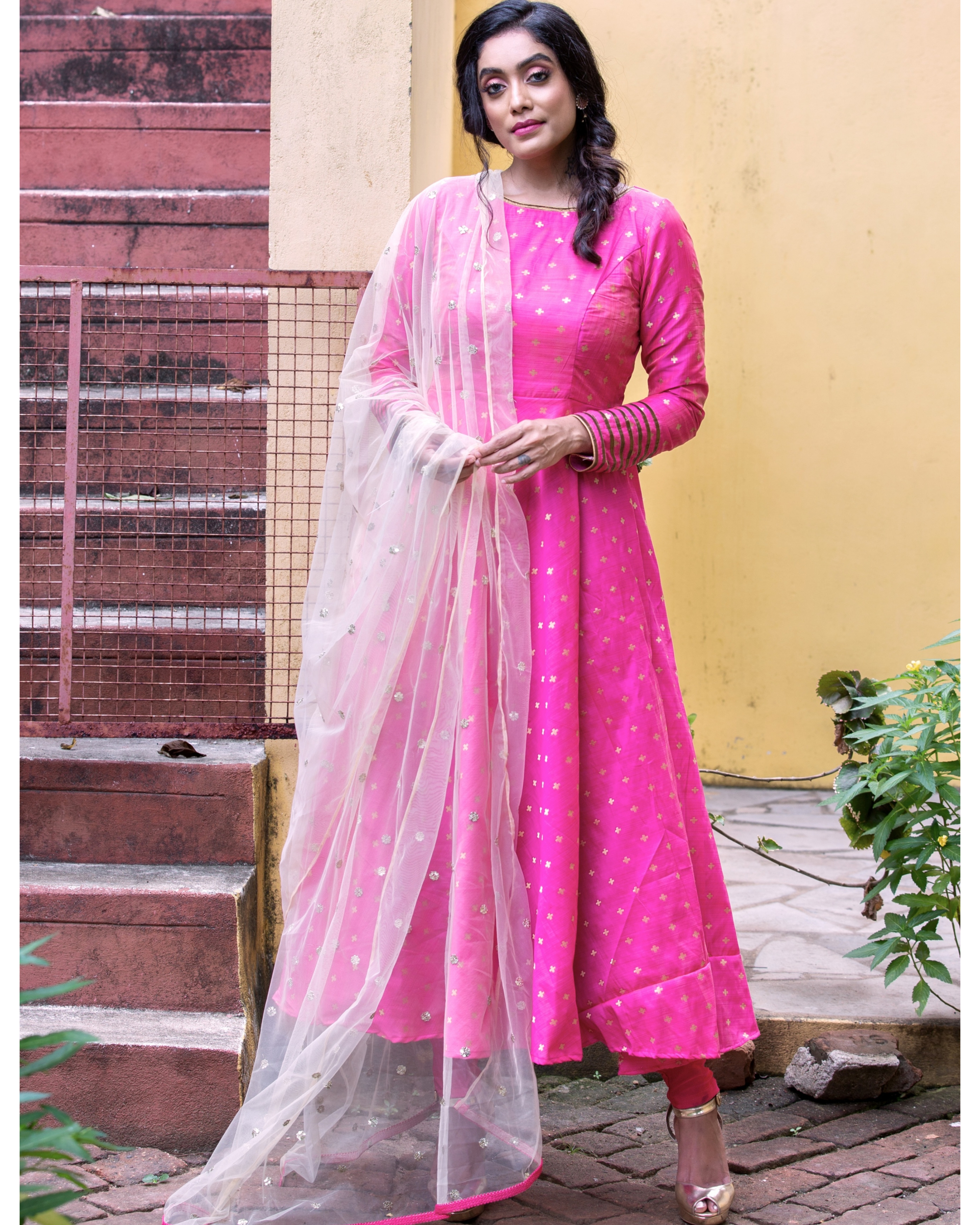 Buy Green Net Festival Wear Hand Work Punjabi Dress Material Online From  Wholesale Salwar.