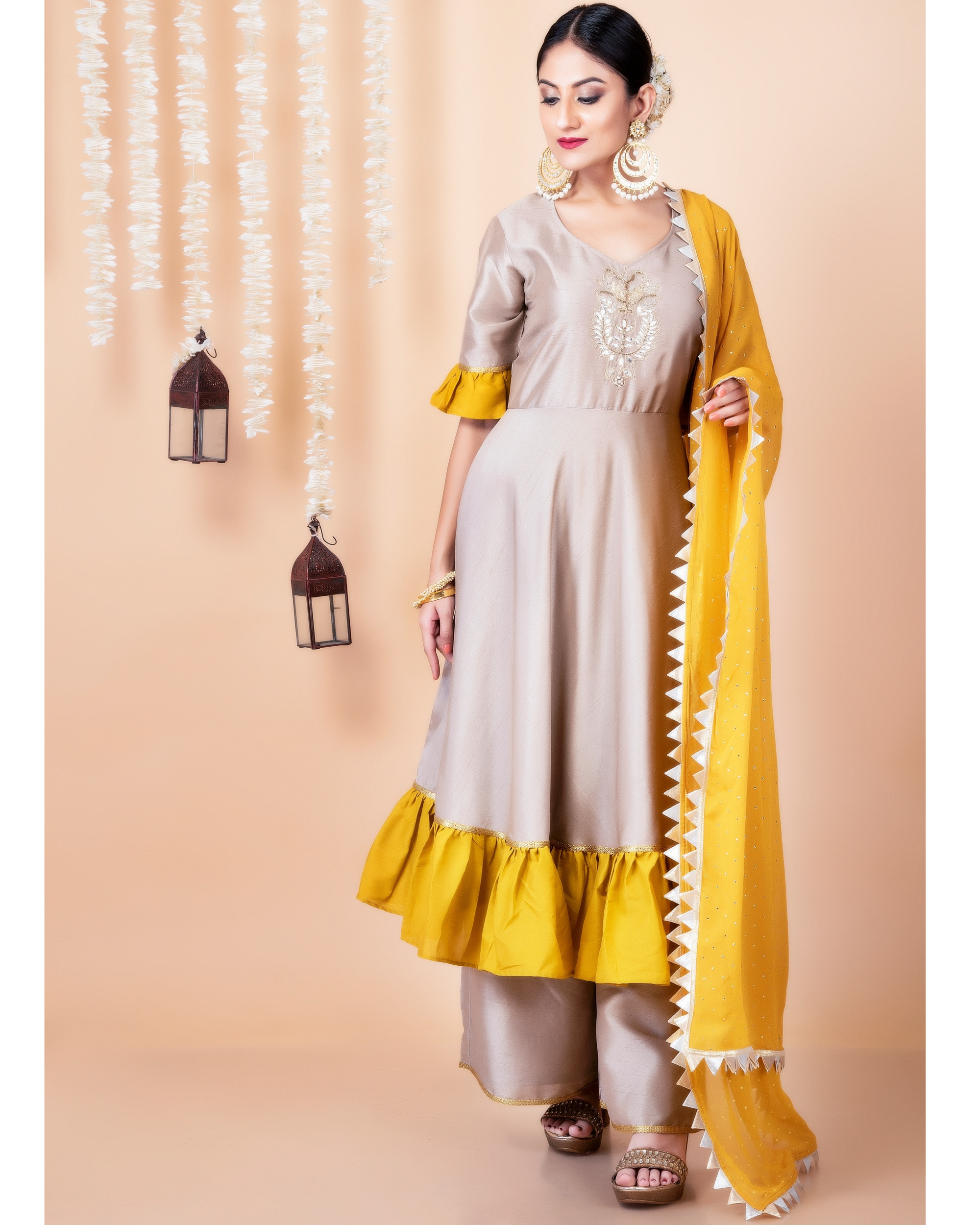 suit with palazzo and dupatta