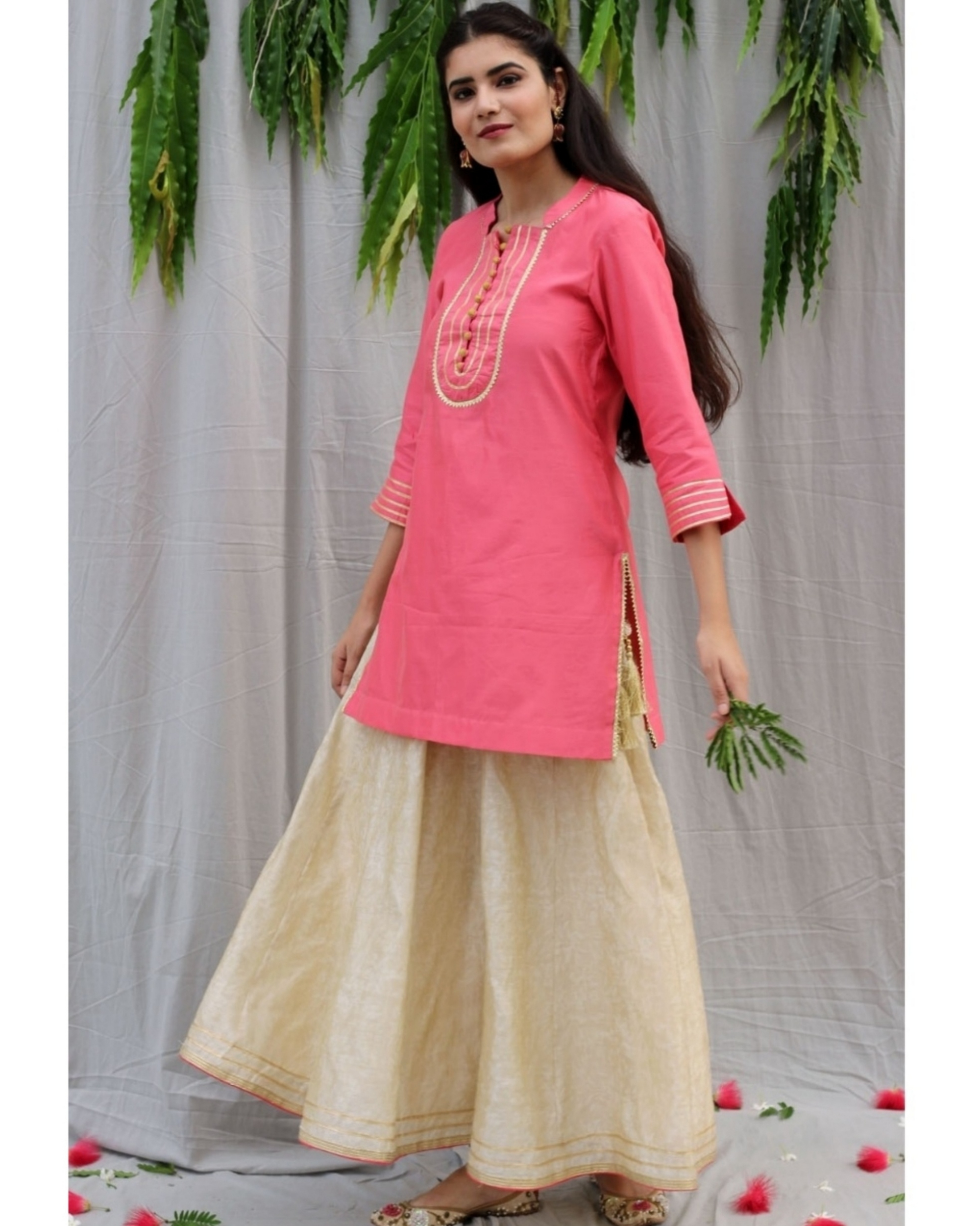 Block Printed Designer Long Kurta & Skirt with Dupatta | SKU-26-11-1 |  Lable Rahul Singh
