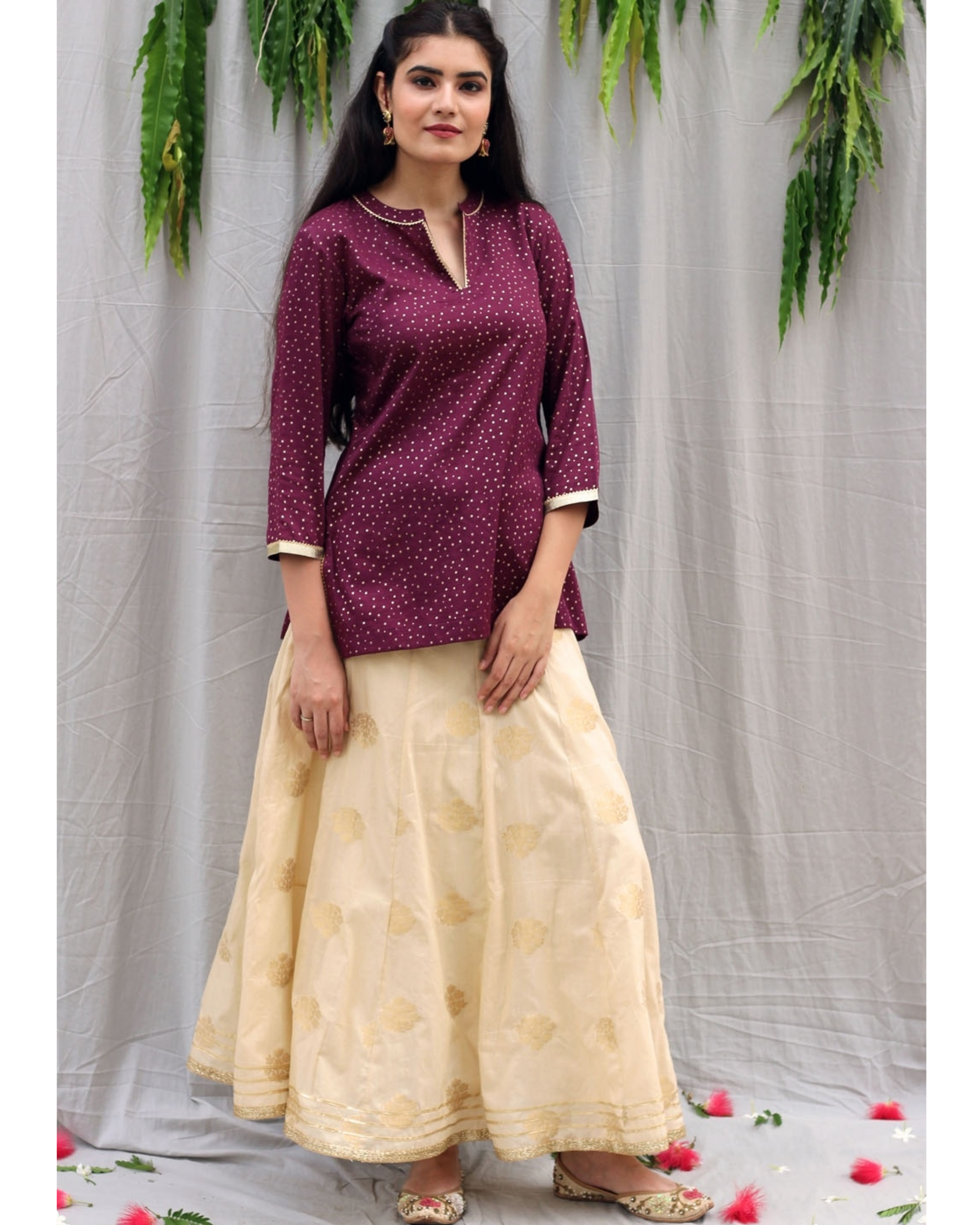 Jaipur Kurti Ethnic Skirts  Buy Jaipur Kurti Women Blue Maxi Flared Skirt  With Pink And Golden Khadi Print OnlineNykaa Fashion