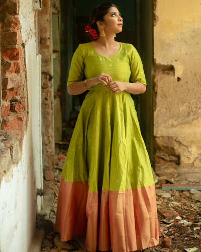 light green anarkali dress