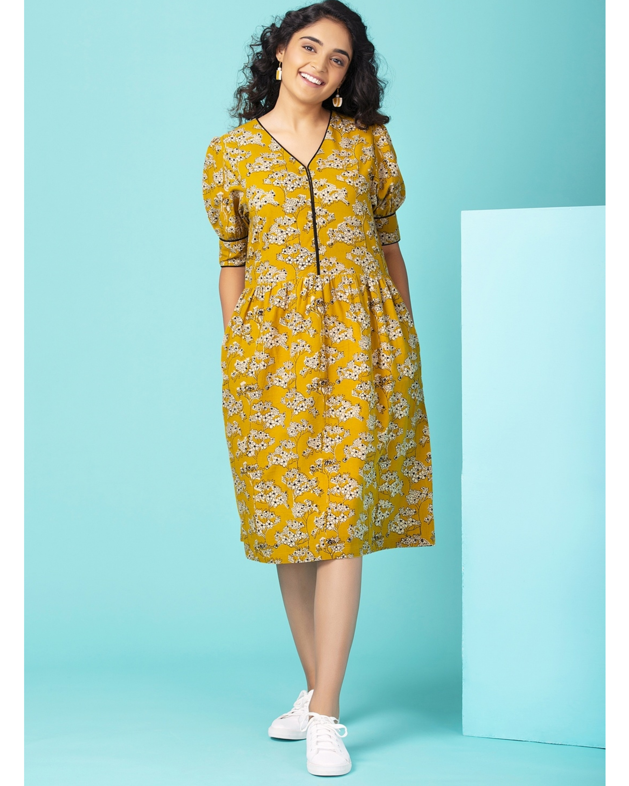 Tuscan yellow vintage dress by Twirl Studio | The Secret Label