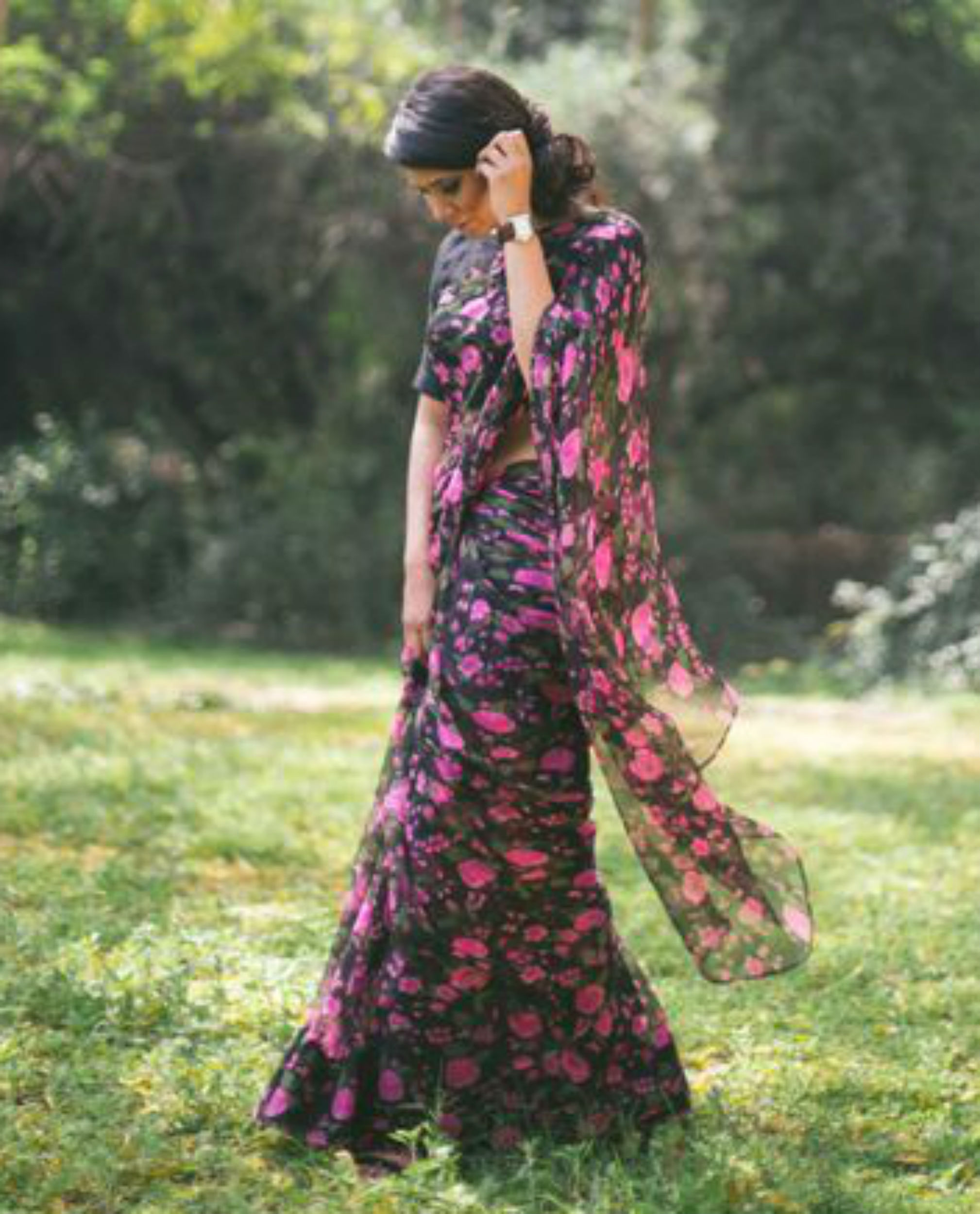 Ready To Wear Pure Chiffon Silk Saree With Bandhani Print – Fashion Flux