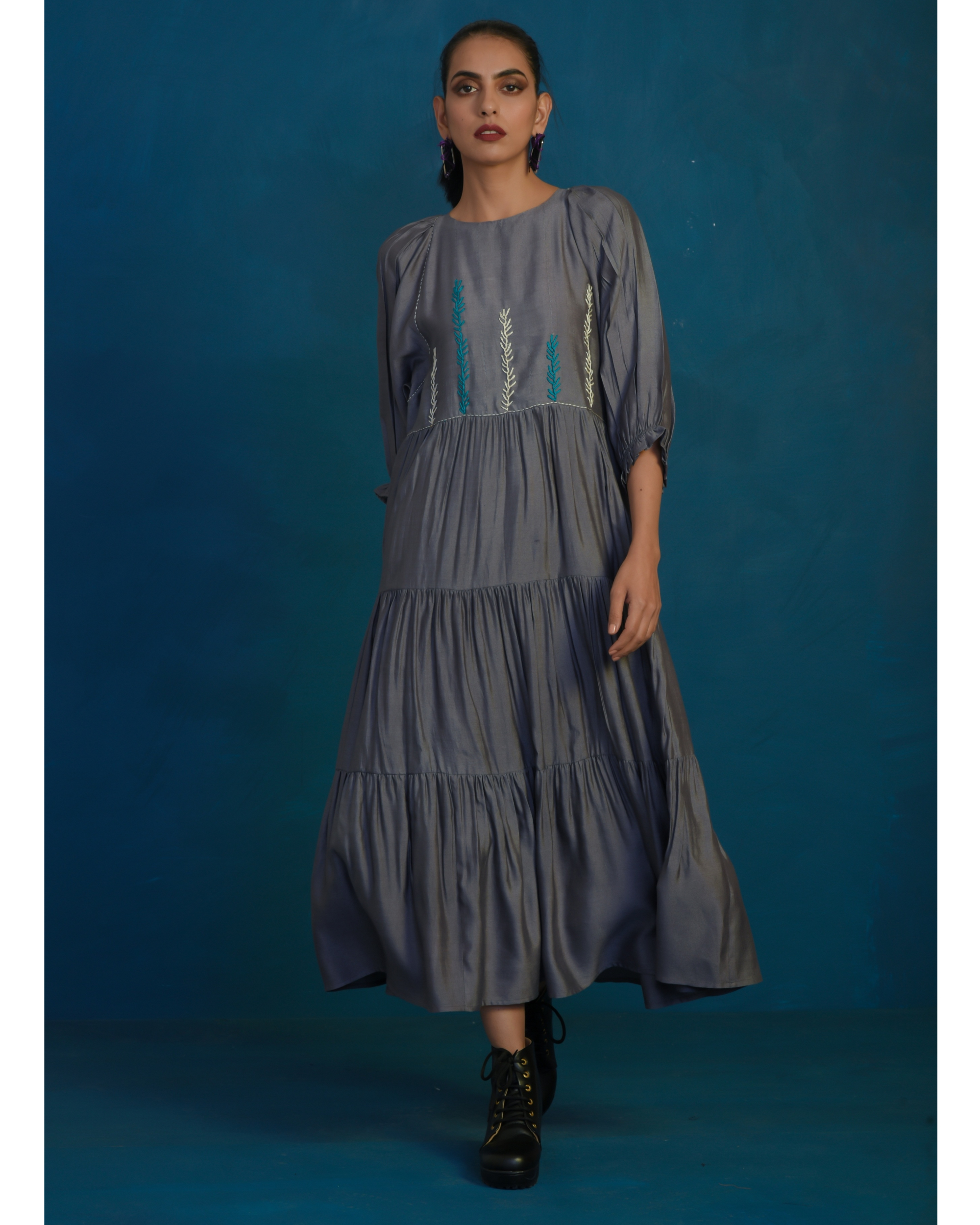 yoke maxi dress