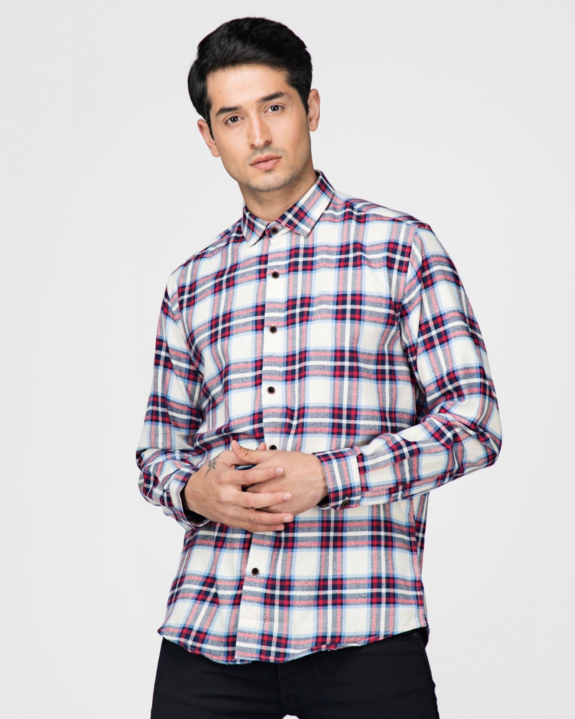 Red and white plaid shirt by Green Hill | The Secret Label