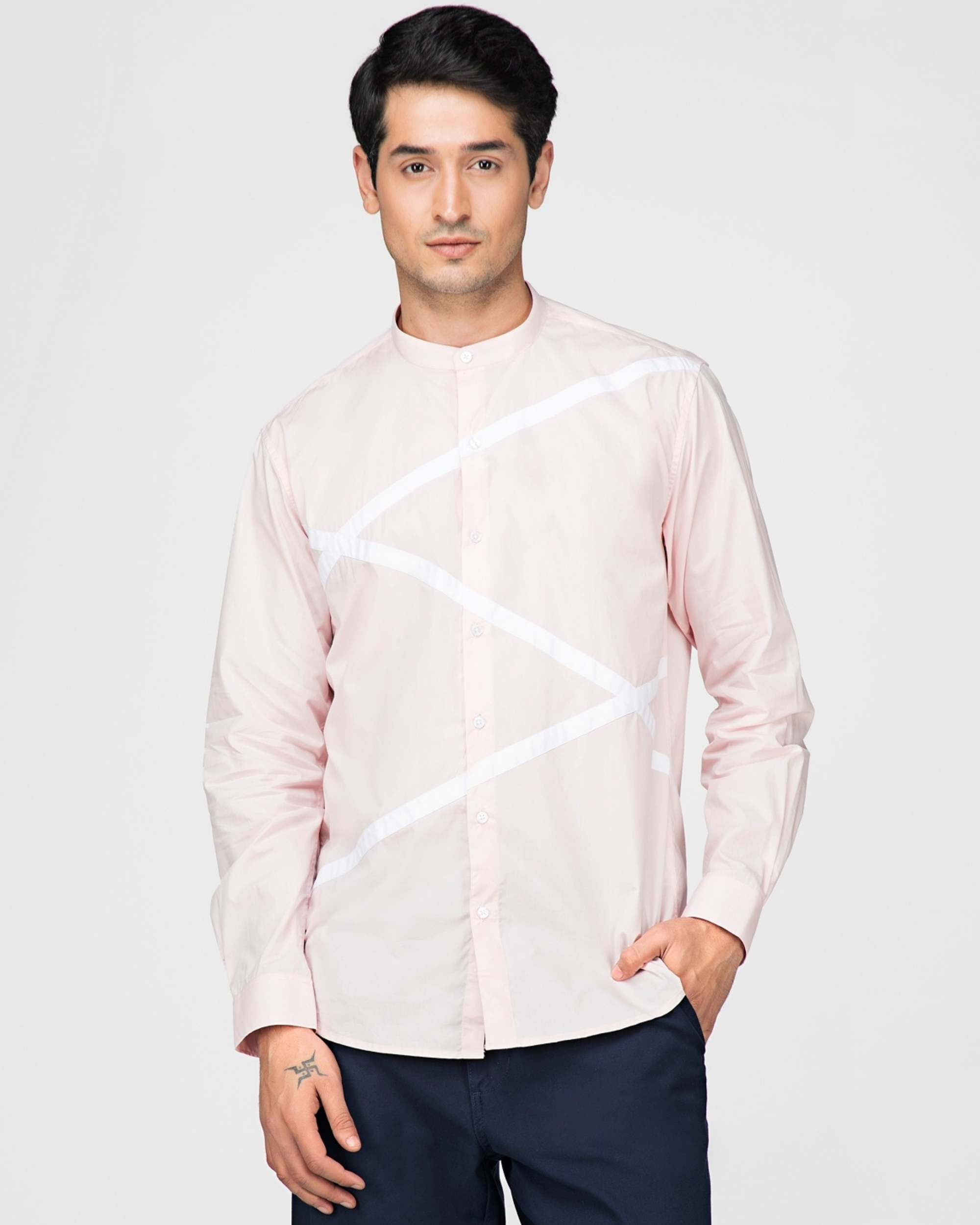 mens pink striped shirt