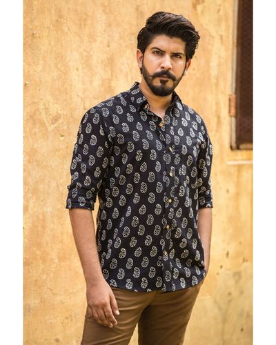 Black Printed Shirt By Prints Valley The Secret Label