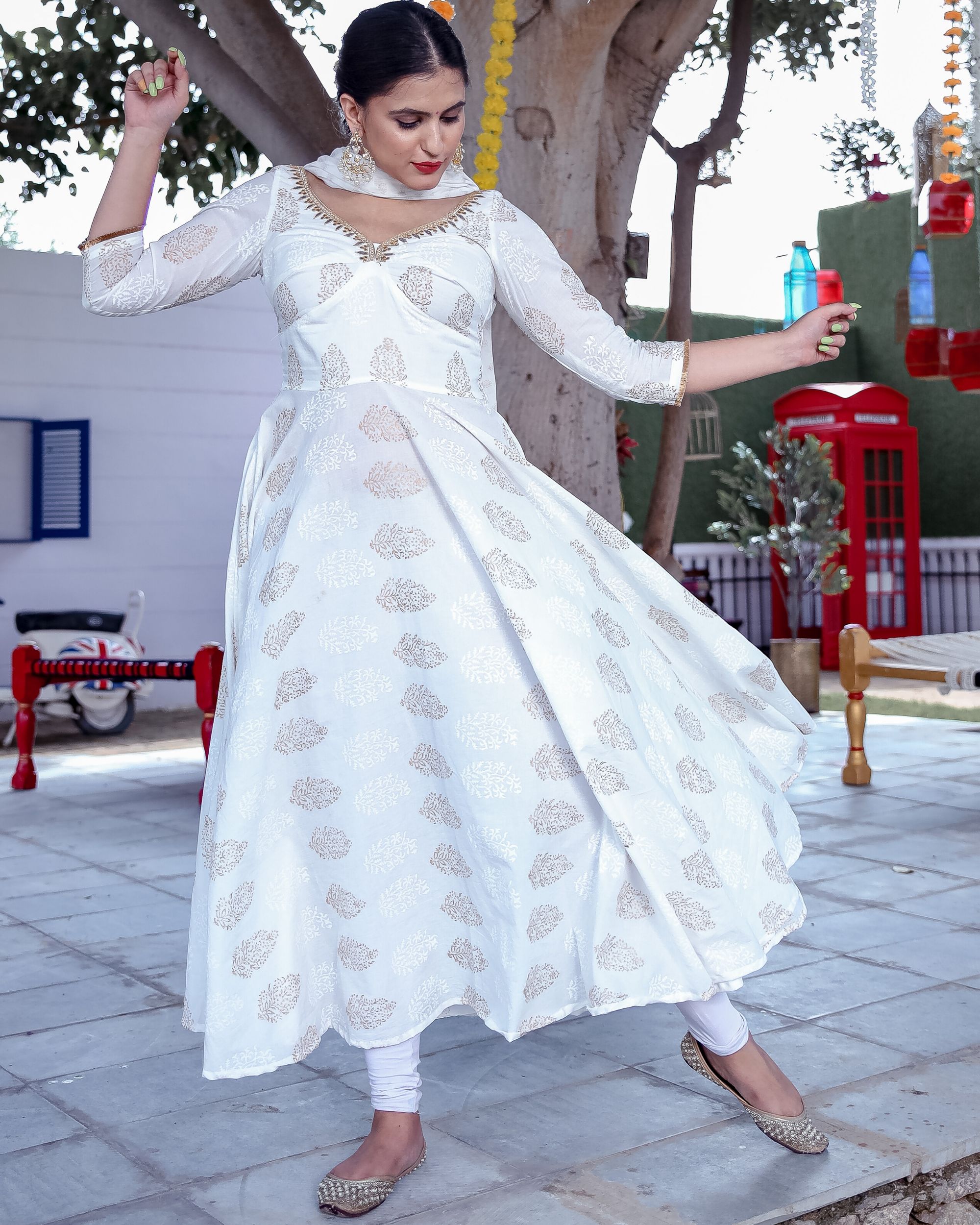 gown kurti with dupatta