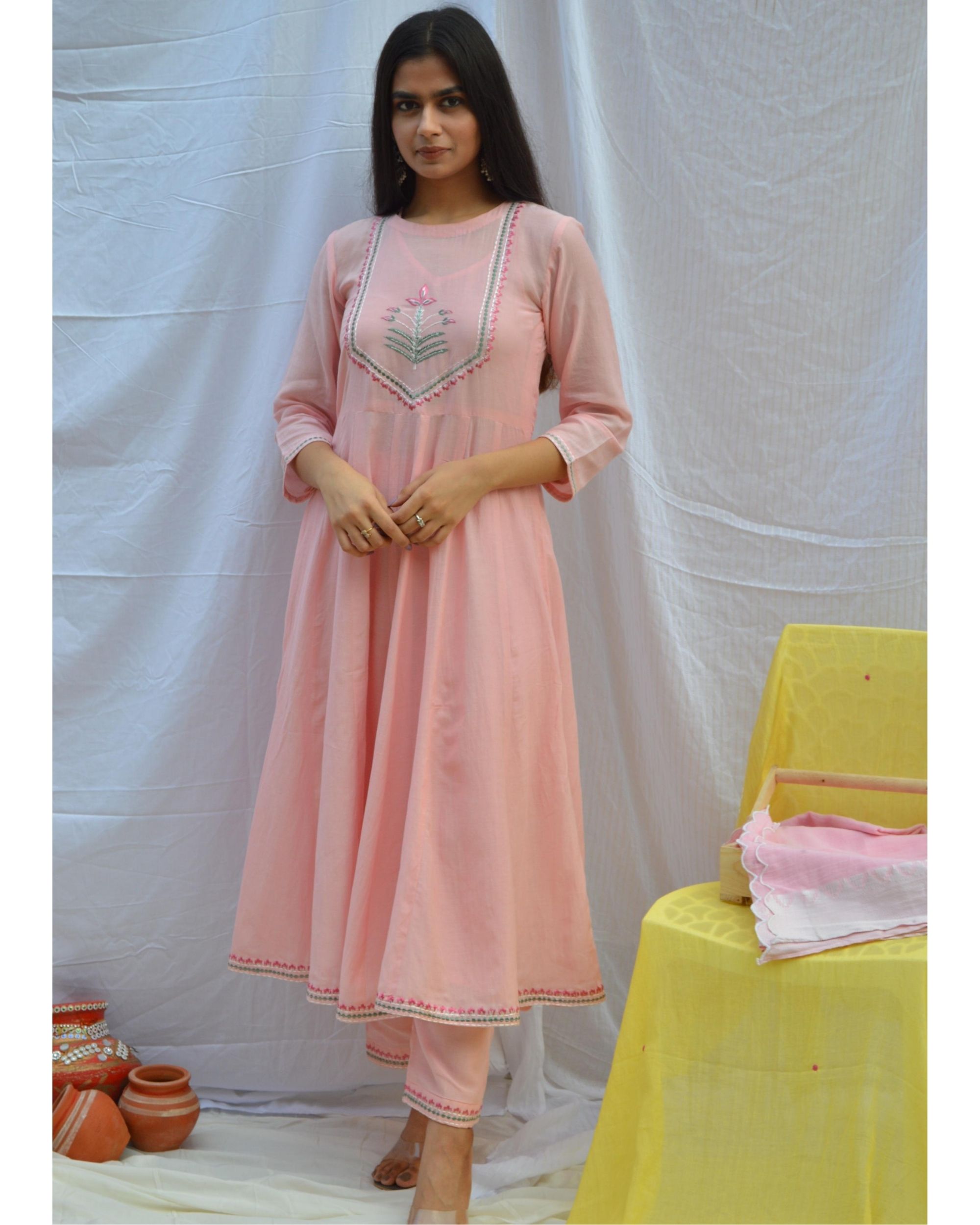 blush pink anarkali