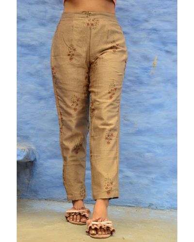 Beige Cotton Khaadi Harem Pants | Pants women fashion, Womens pants design,  Cotton pants women