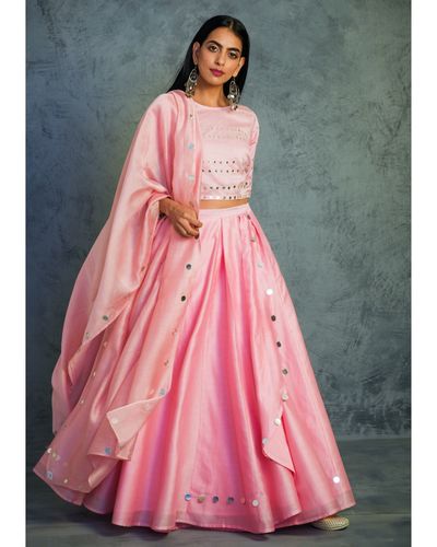 Buy Blush Pink Pari Lehenga Set by Designer MAHIMA MAHAJAN Online at  Ogaan.com