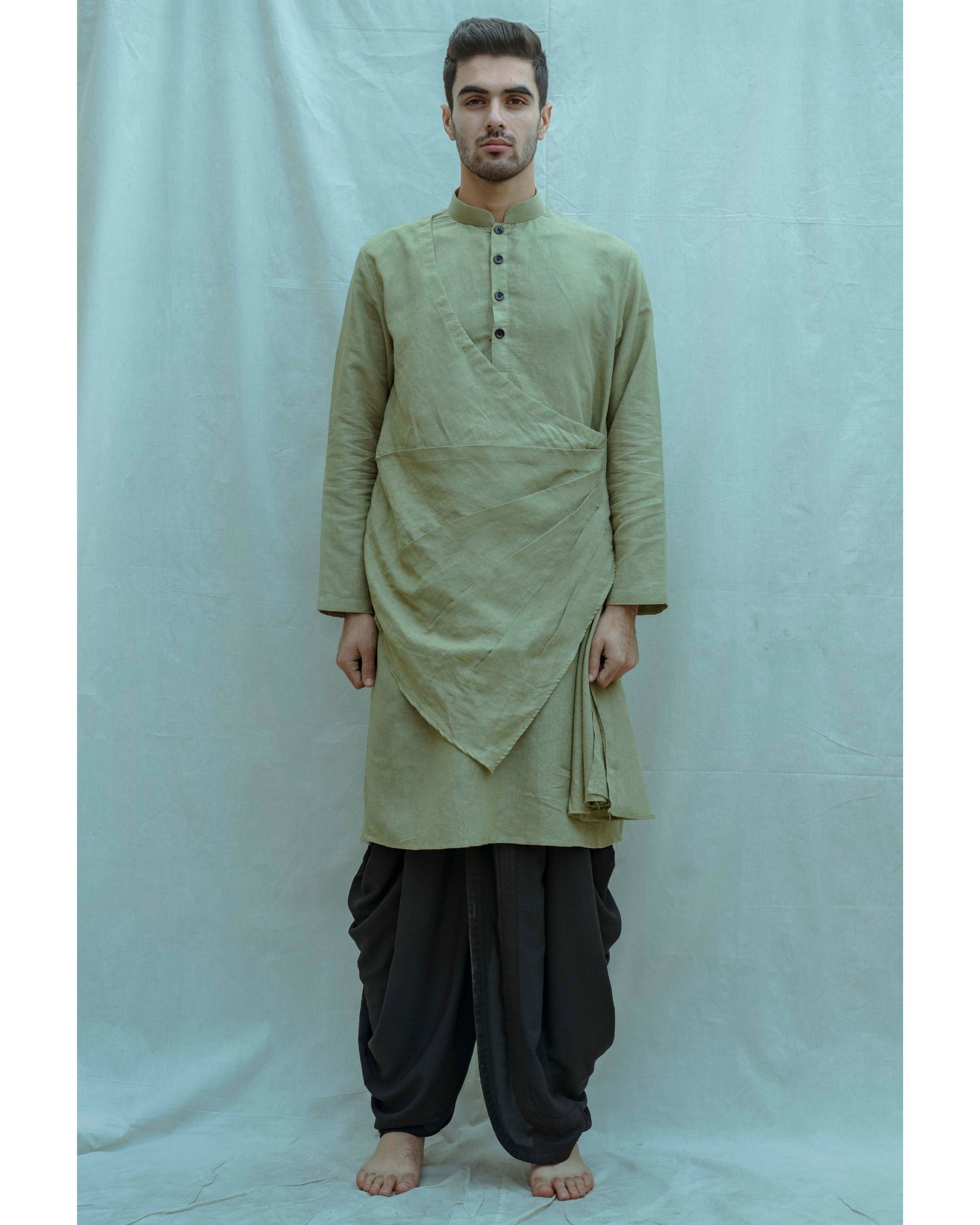Buy Khwaab by Sanjana Lakhani Black Silk Tile Print Kurta And Patiala Pant  Set Online | Aza Fashions