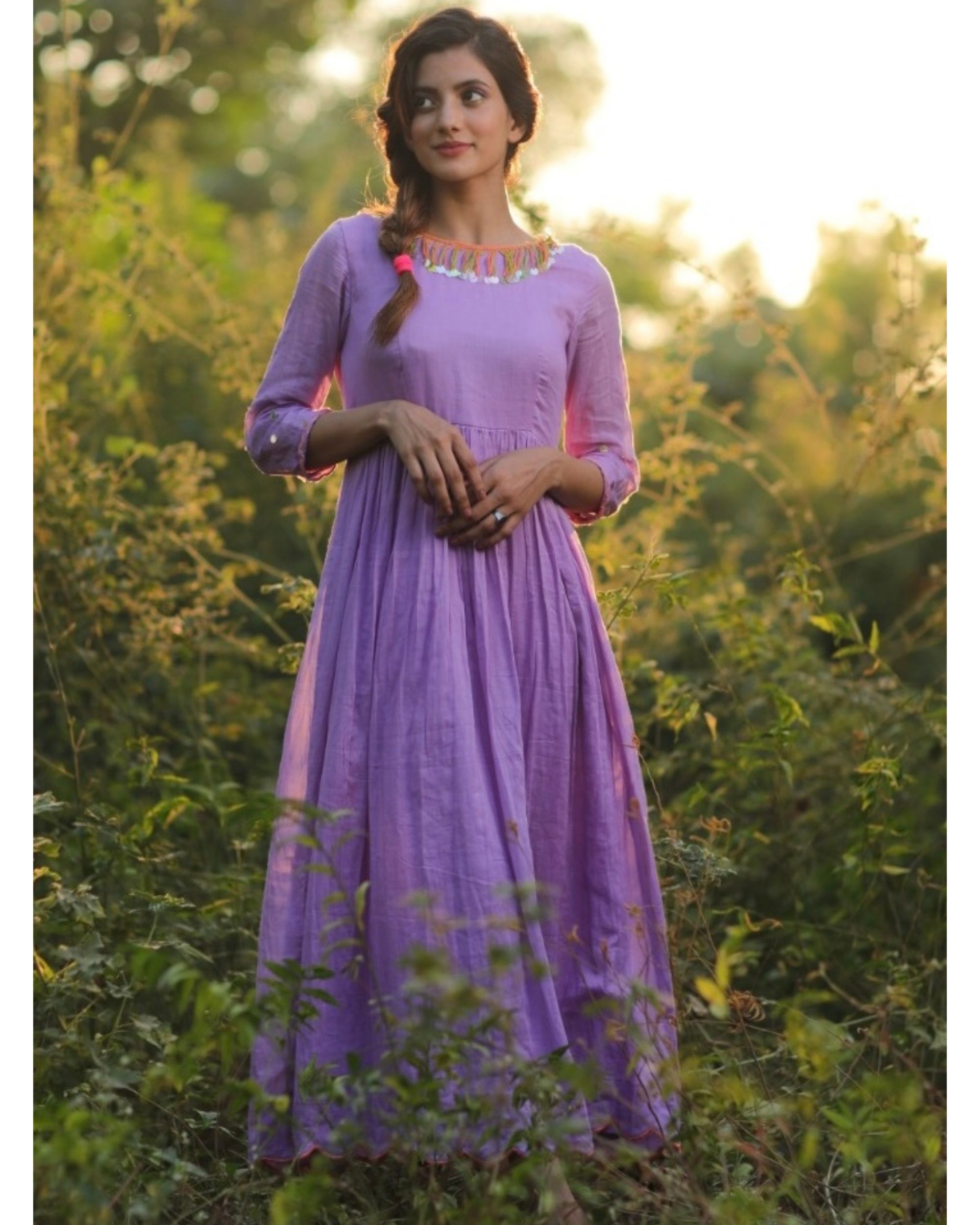 Lavender Flower Dress-pokeht.vn