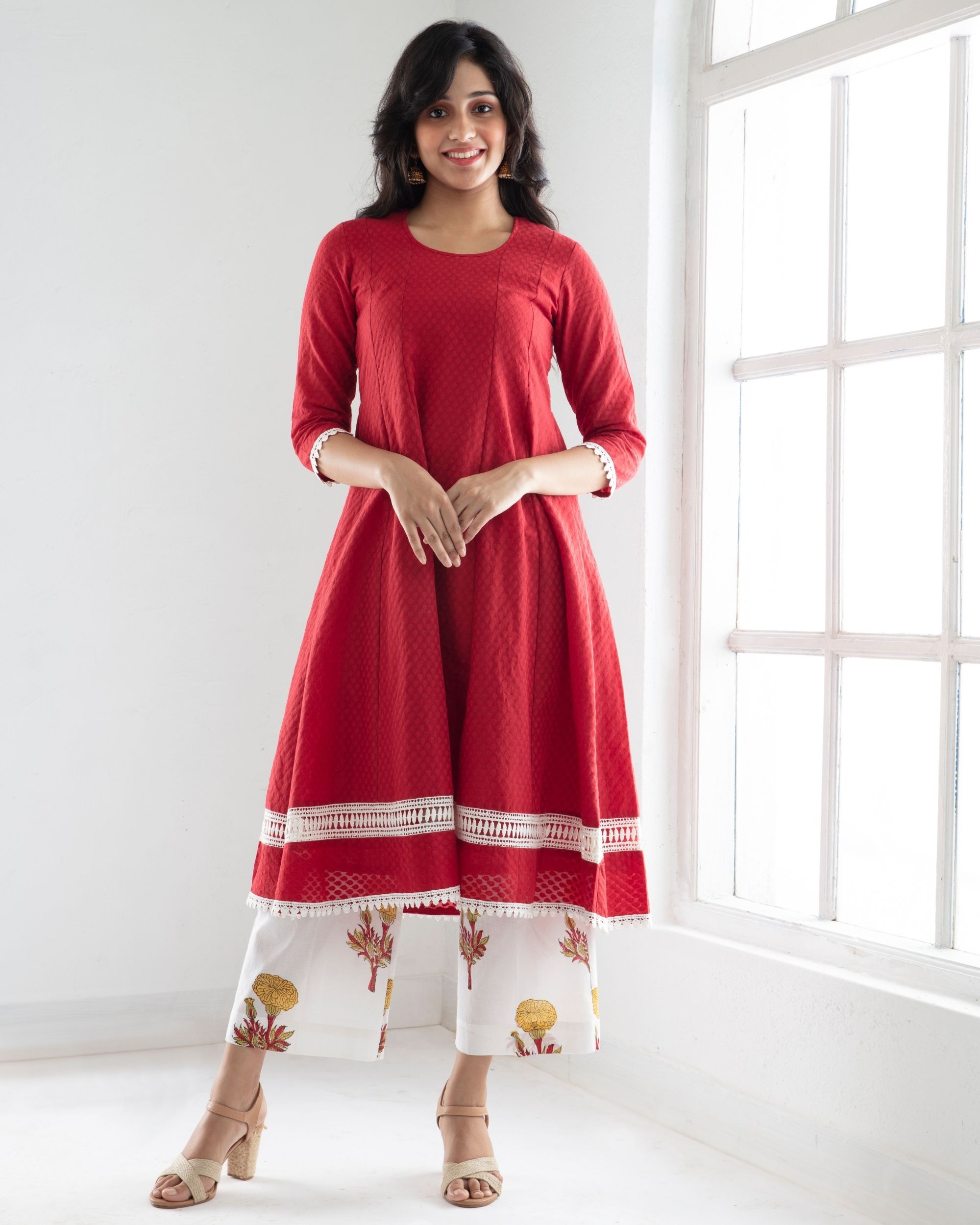 Frock kurta shop with palazzo