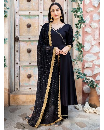 Black angrakha set - set of three by Empress Pitara | The Secret Label