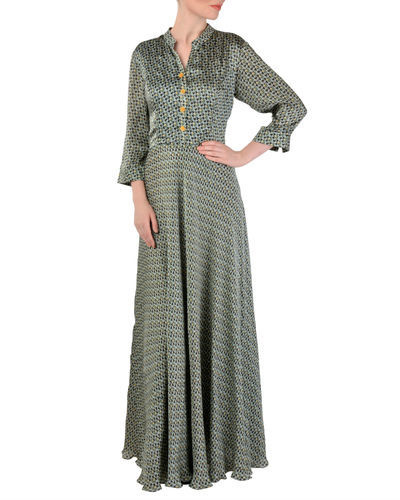 Green long dress by Sougat Paul | The Secret Label