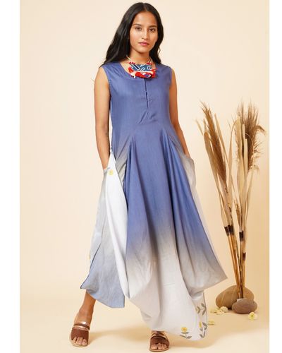 Blue cowl maxi dress by Miar | The Secret Label