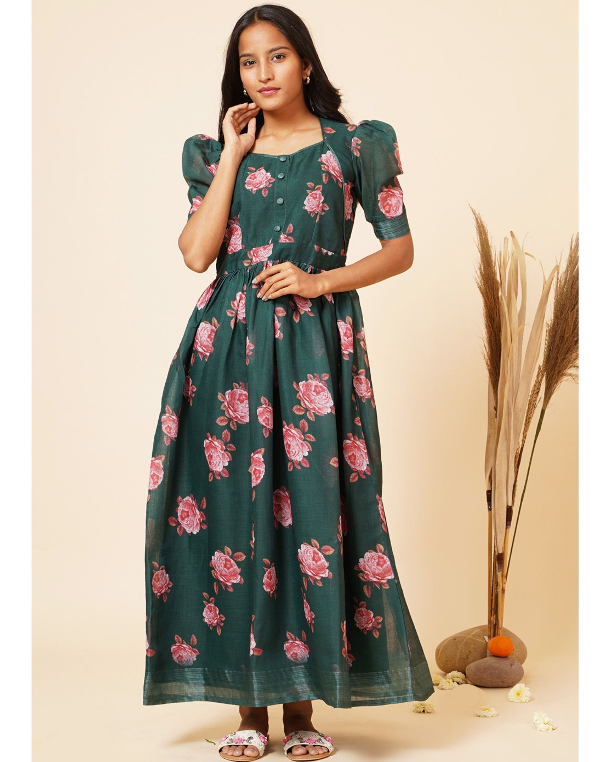 Buy Navy Blue Floral Maxi Dress for Women Online