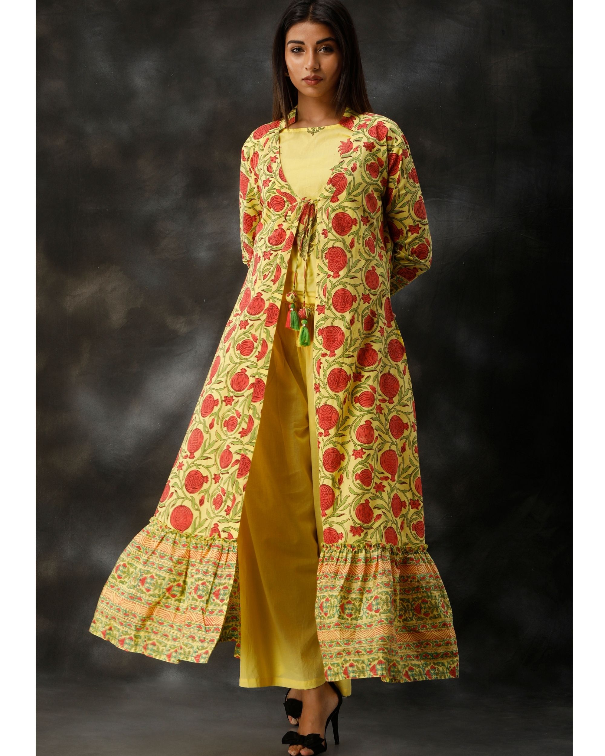 Buy online Embroidered Kurta Pant Set With Shrug from ethnic wear for Women  by Vmart for 1209 at 45 off  2023 Limeroadcom