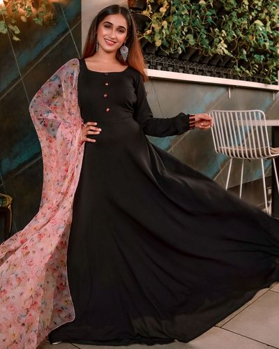 Wonderful Black Georgette Party Wear Anarkali Suit | Punjabi dress design,  Western outfits for women, Fancy suit
