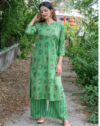 Green Basile Printed Co-ord Set (Set of 2)  Dress design patterns, Pajama  fashion, Colourful outfits
