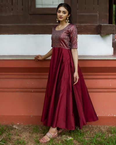 Maroon frock hot sale