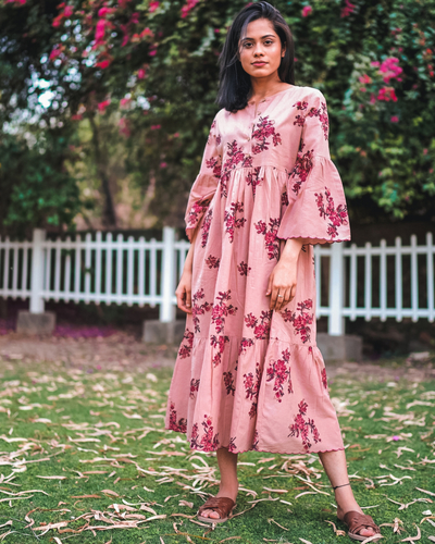Floral blush pink summer dress by Increscent | The Secret Label